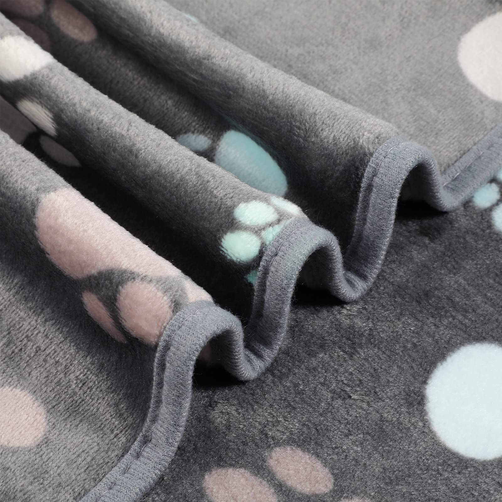 Tegeme 12 Pieces Pet Blanket Soft Fleece Dog Fluffy Doggie Warm Felt Throw Spring Cute Paw Print Puppy Kitten Sleep Mat Bed Cove