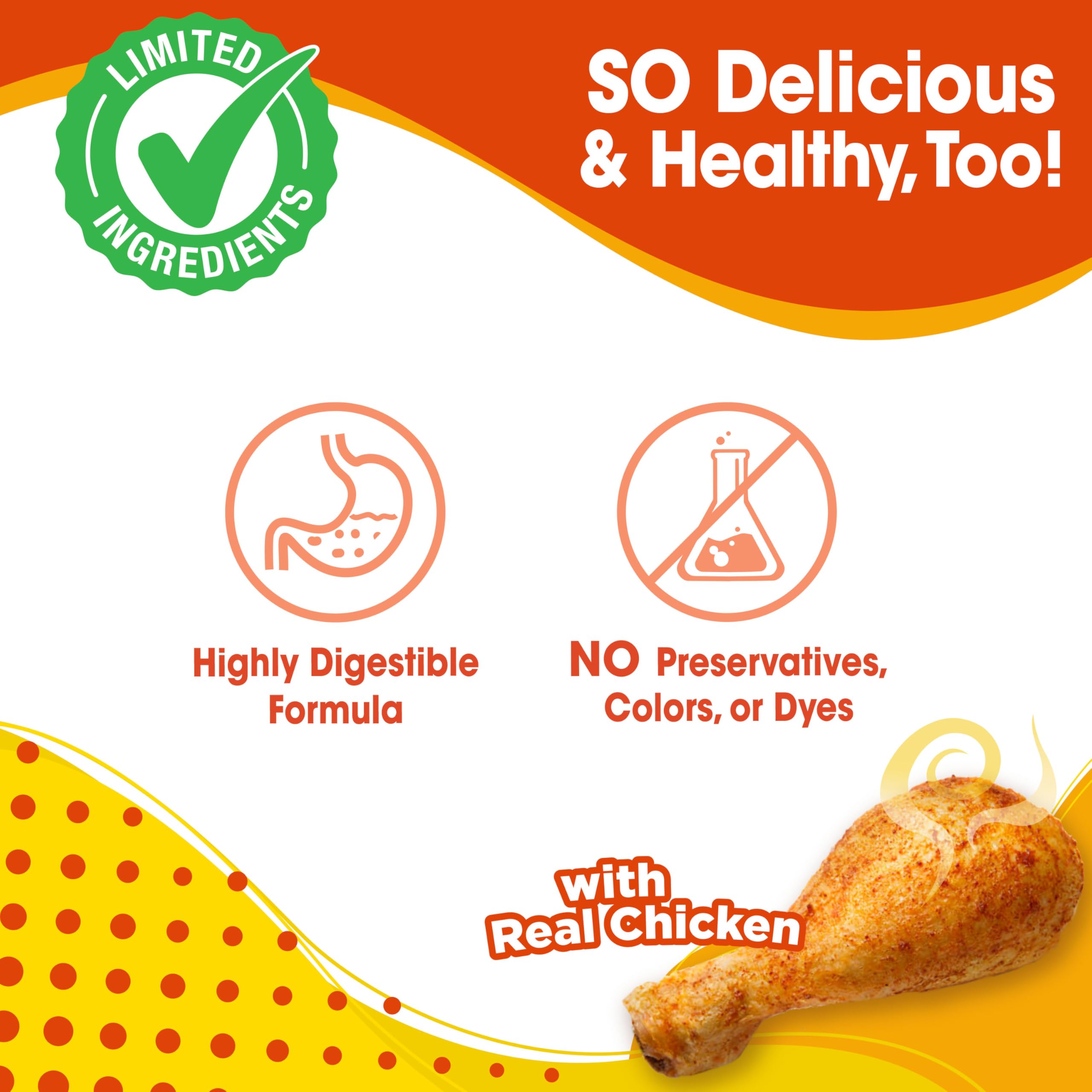 Nylabone Nubz Natural Edible Chew Treats for Dogs, Long Lasting Chews Made in USA, Chicken Flavor, Small - Up to 25 lbs. (8 Coun