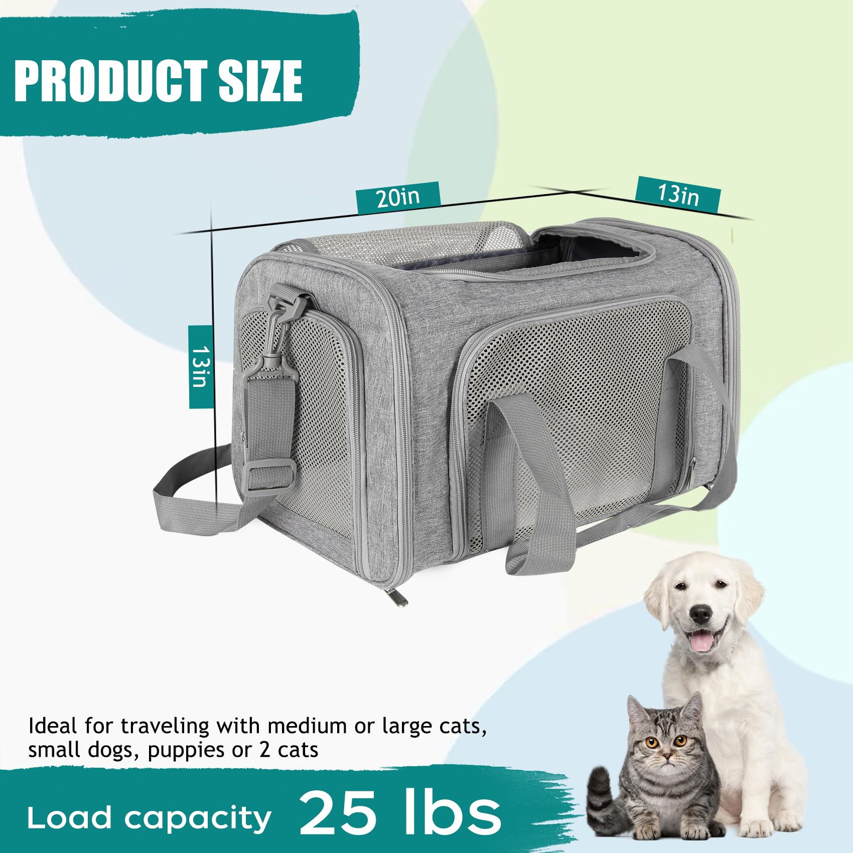 Top Tasta Dog Cat Carrier Pet Carriers For Small Medium Large Cats Dogs Carrier Soft Sided Small Puppy Dog Carrier Portable Fold