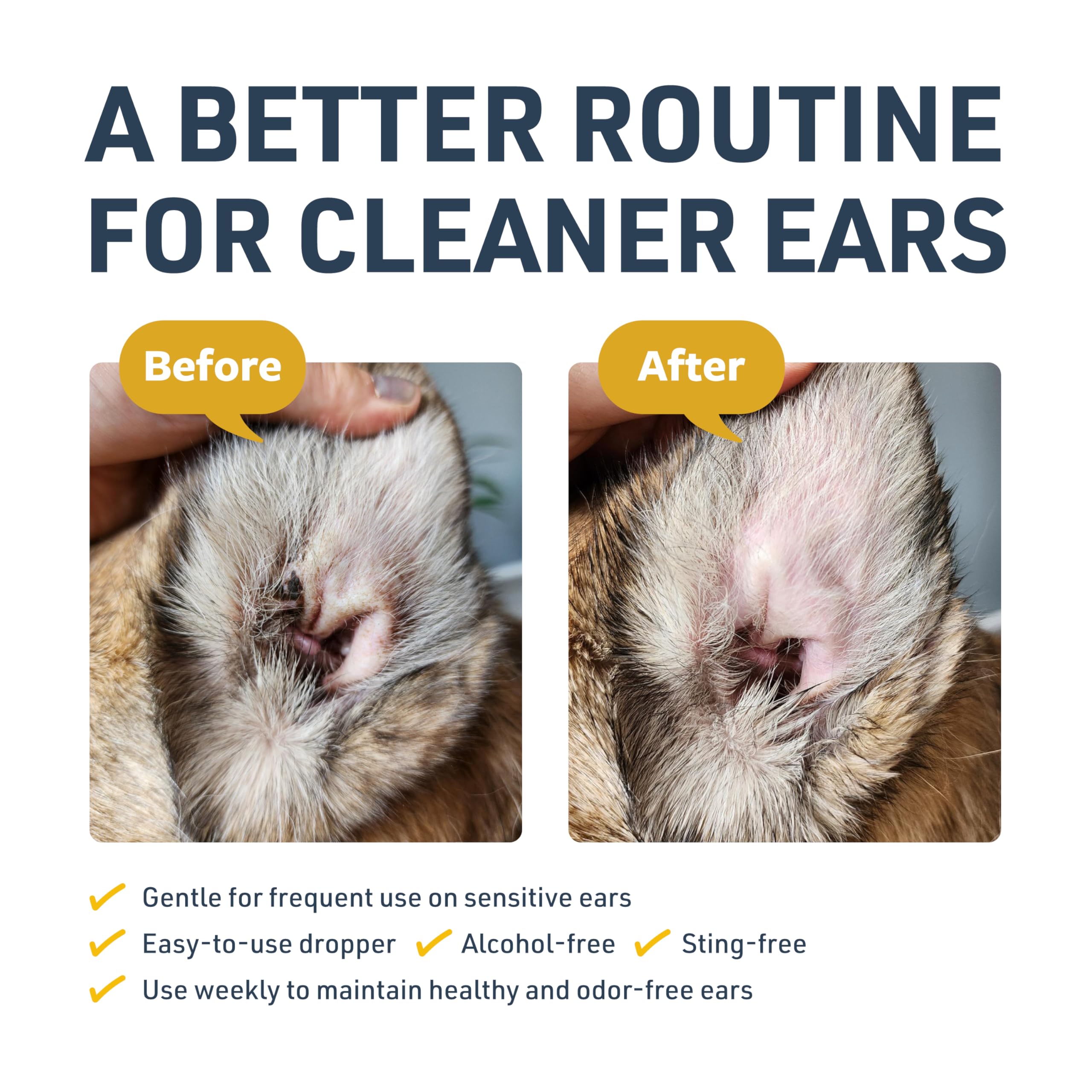 Veterinary Formula Ear Therapy for Cats & Dogs, 8 oz ·Soothes Itchiness & Cleans Ear Canal, Clear