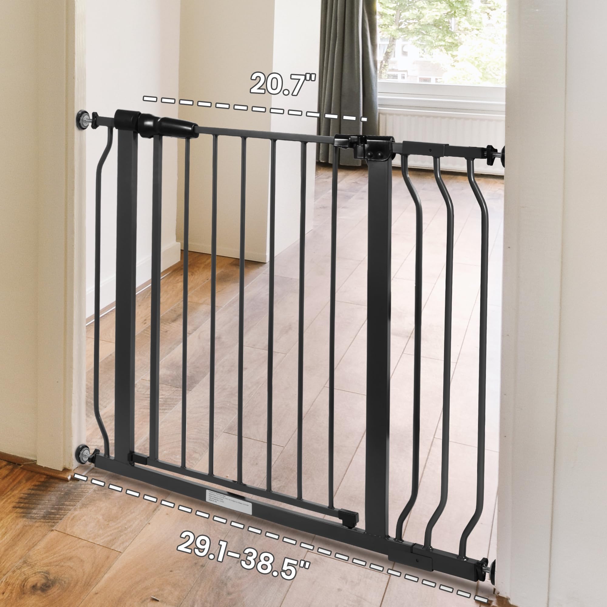 Balancefrom Easy Walk-Thru Safety Gate For Doorways And Stairways With Auto-Close/Hold-Open Features, 30-Inch Tall, Fits 29.1 - 38.5 Inch Openings, Graphite