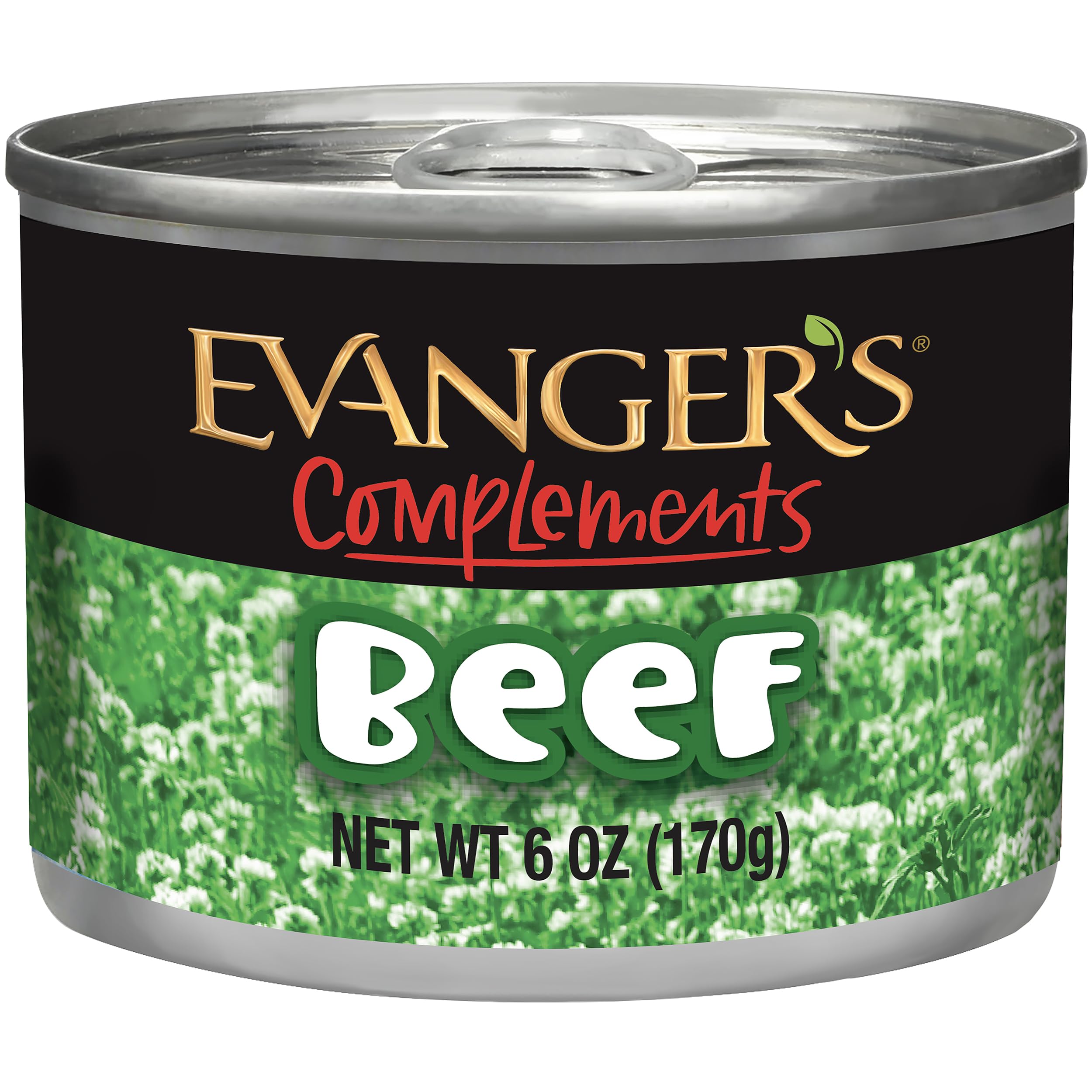 Evangers Complements Grain Free Beef for Dogs & Cats - 24 Count, 6 oz Each - Single Protein, Grain & Gluten Free, Limited Ingre