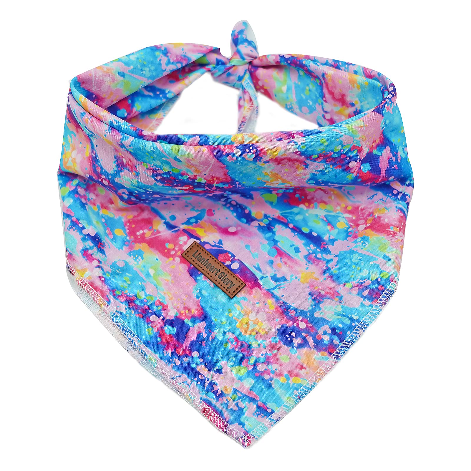 Lionheart Colorful Dog Bandana - Washable Soft Dog Scarf, Square Adjustable For Medium-Large Dogs