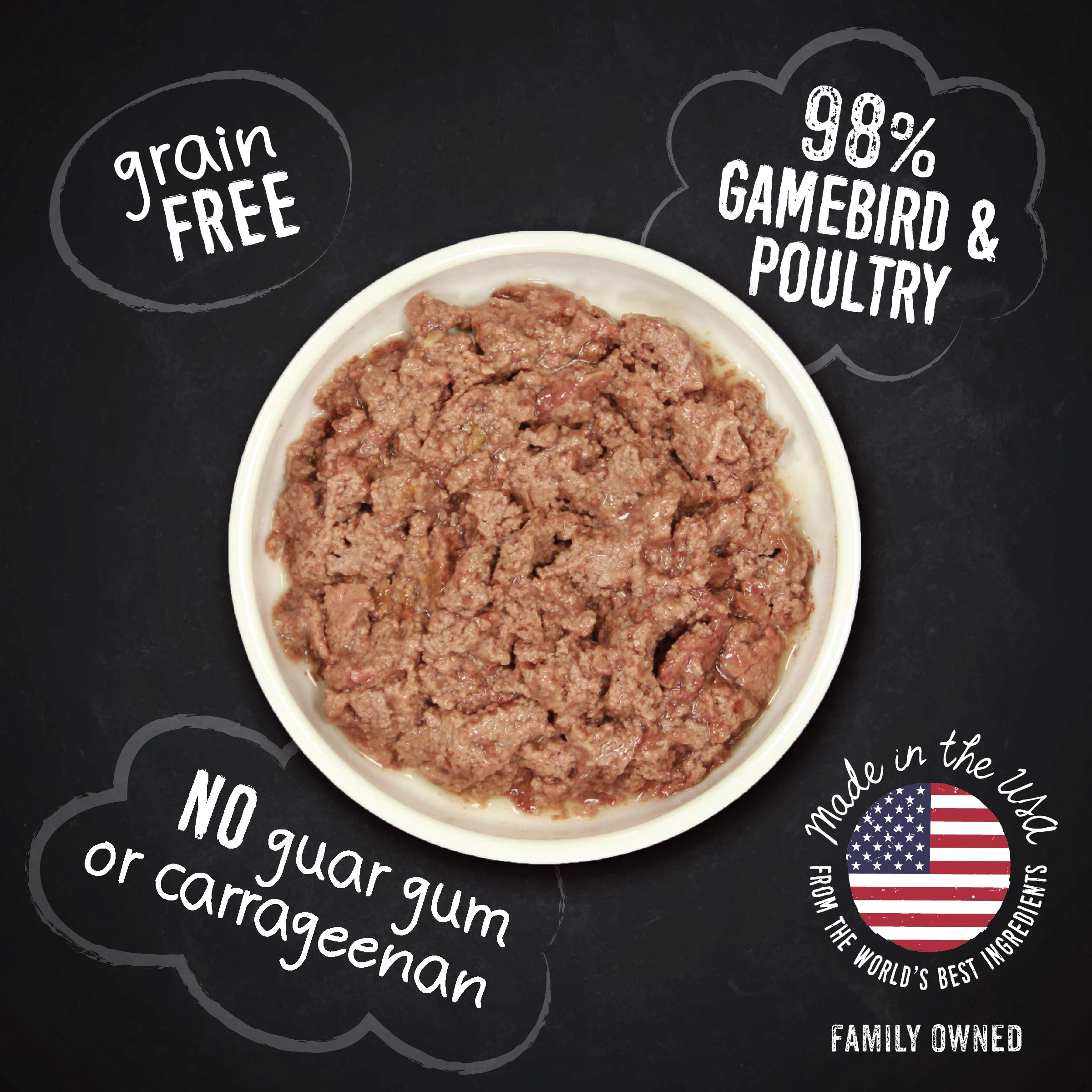 Hound & Gatos Wet Cat Food, 98% Poultry & Gamebird, Grain Free Pate Cat Food, Real Meat, High Protein, Limited Ingredients, No A