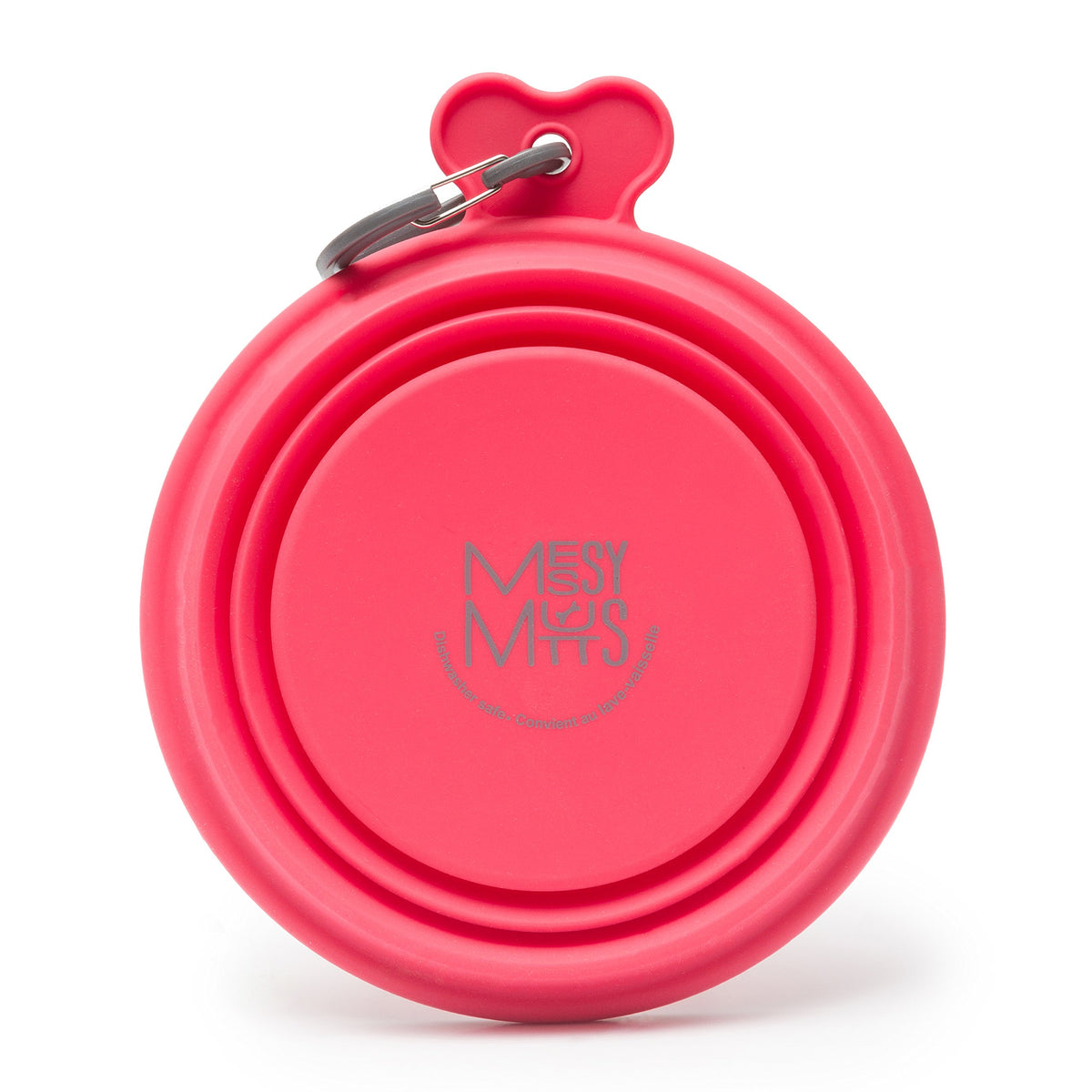 Messy Mutts Silicone Collapsible Bowl | Pet Travel Necessity | Portable Water Or Food Dish | Pop Up Watering Bowl | Camping, Hiking, Walking Accessory | Large, 3 Cups | Watermelon