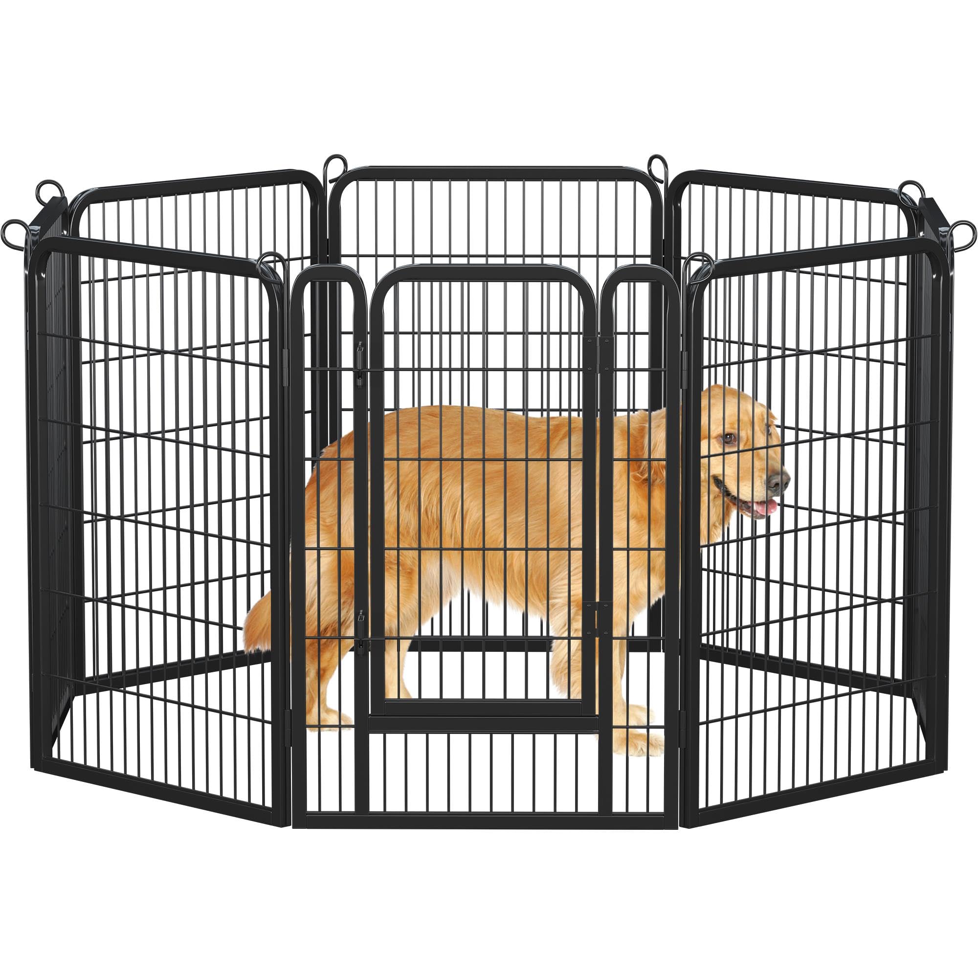 Topeakmart 40-Inch Pet Playpen Heavy Duty Puppy Dog Playpen Cat Fence Foldable Metal Exercise Pen For Small Animals Barrier Indo