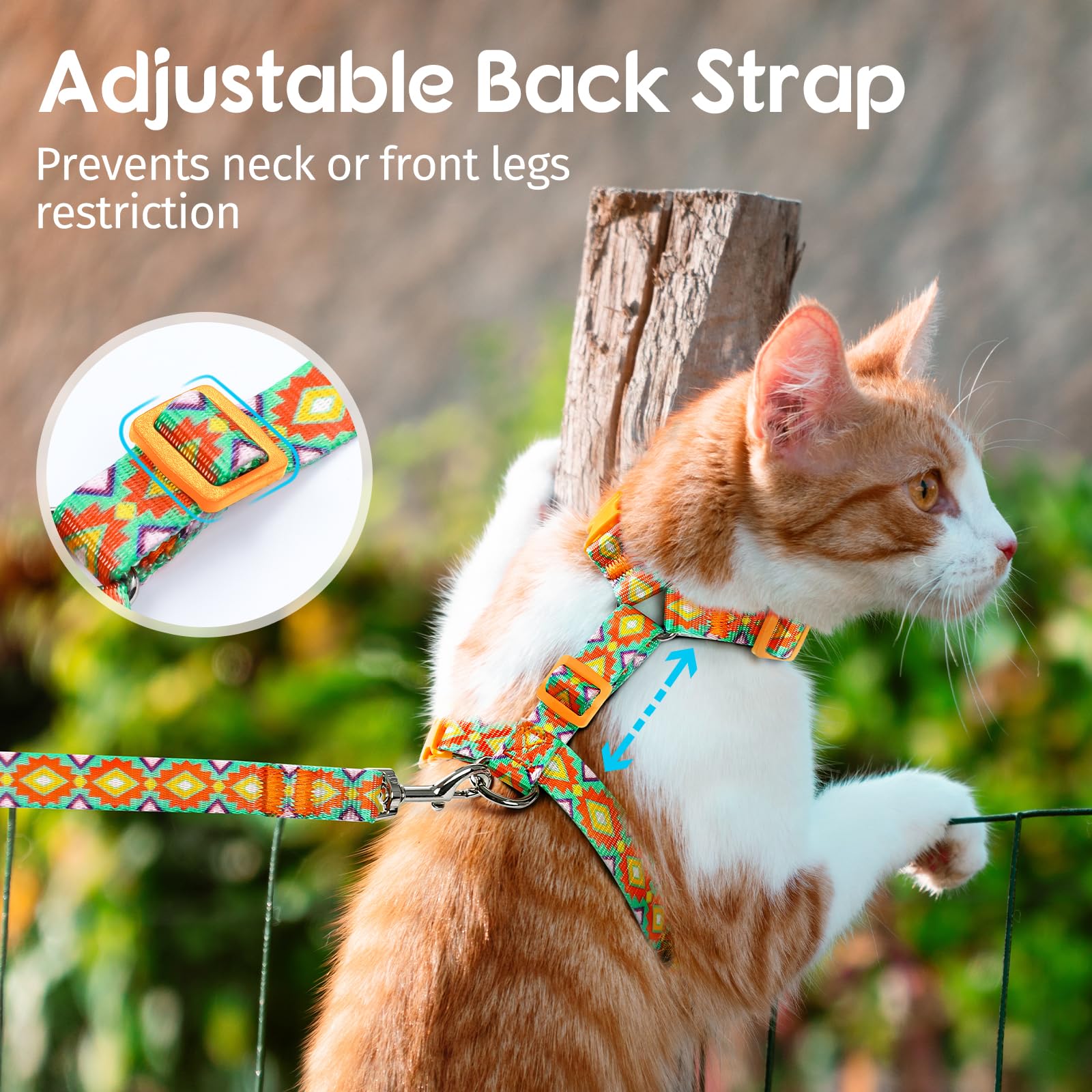 Dooradar Cat Harness And Leash, Escape Proof Adjustable Kitten Vest, Lightweight Soft Pet Straps, Easy Wearing For Small Medium