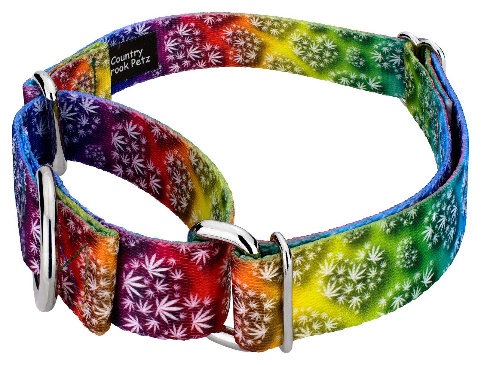 Country Brook Petz - Groovy Ganja Martingale Dog Collar Limited Edition - Groovy Collection Featuring Far Out Designs (1/2 Inch,