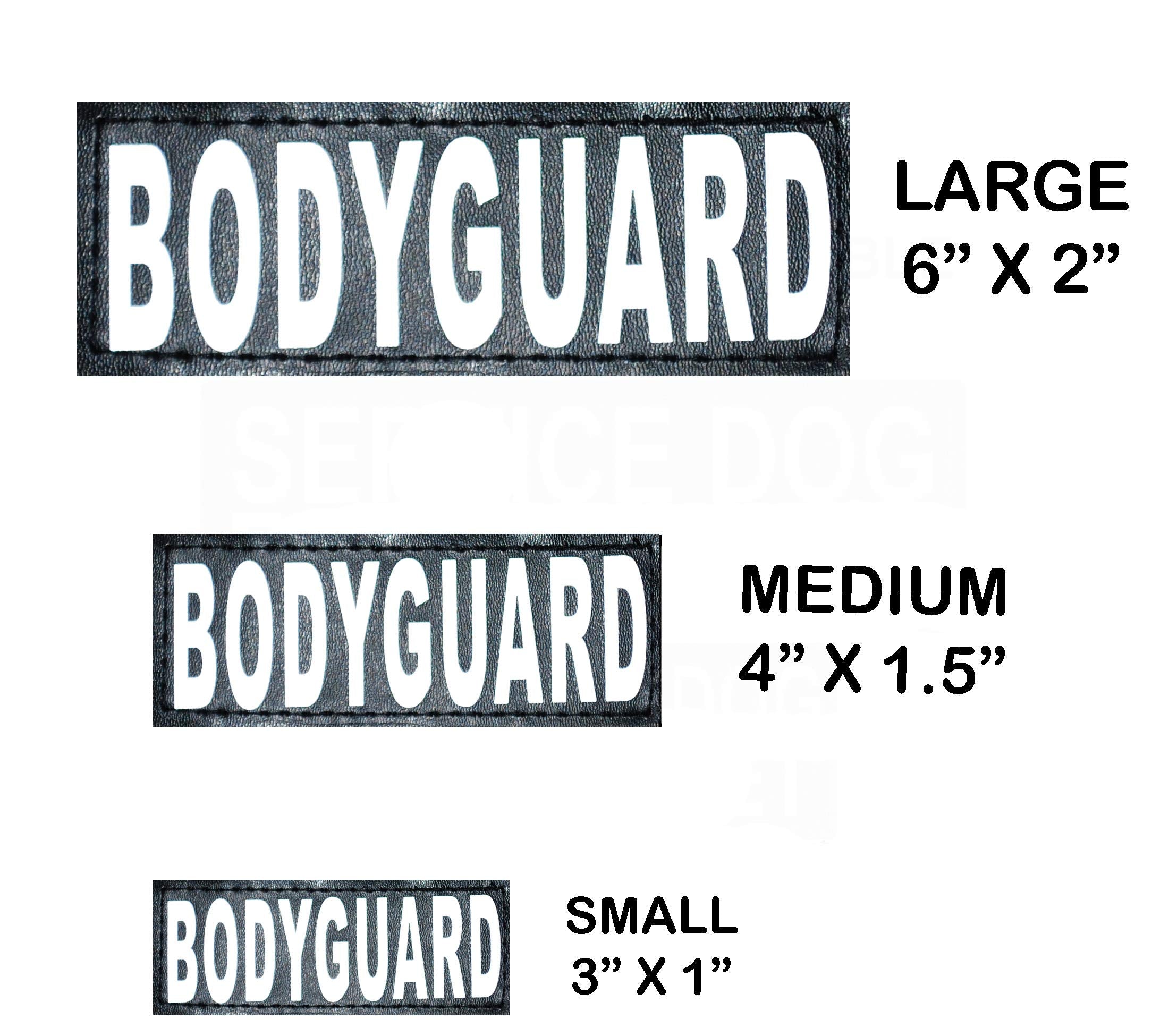Set of 2 Reflective Body Guard Removable Patches for Service Dog Harnesses & Vests. (Large 6 X 2)