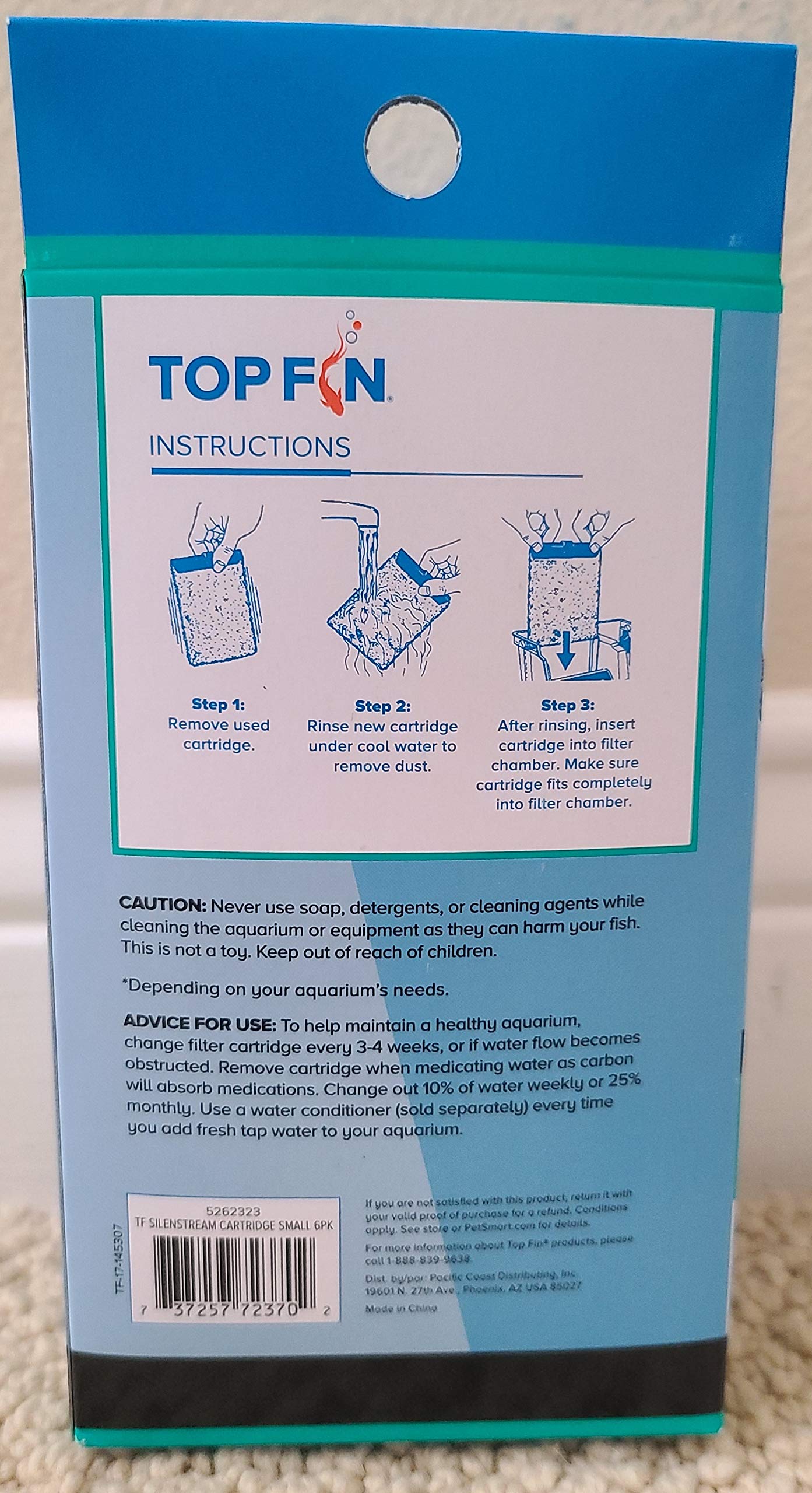 Top Fin Silenstream Pf-S Small Filter Cartridges (6 Count) Refill For Pf10 Power Filters (5.5In X 3.1In)