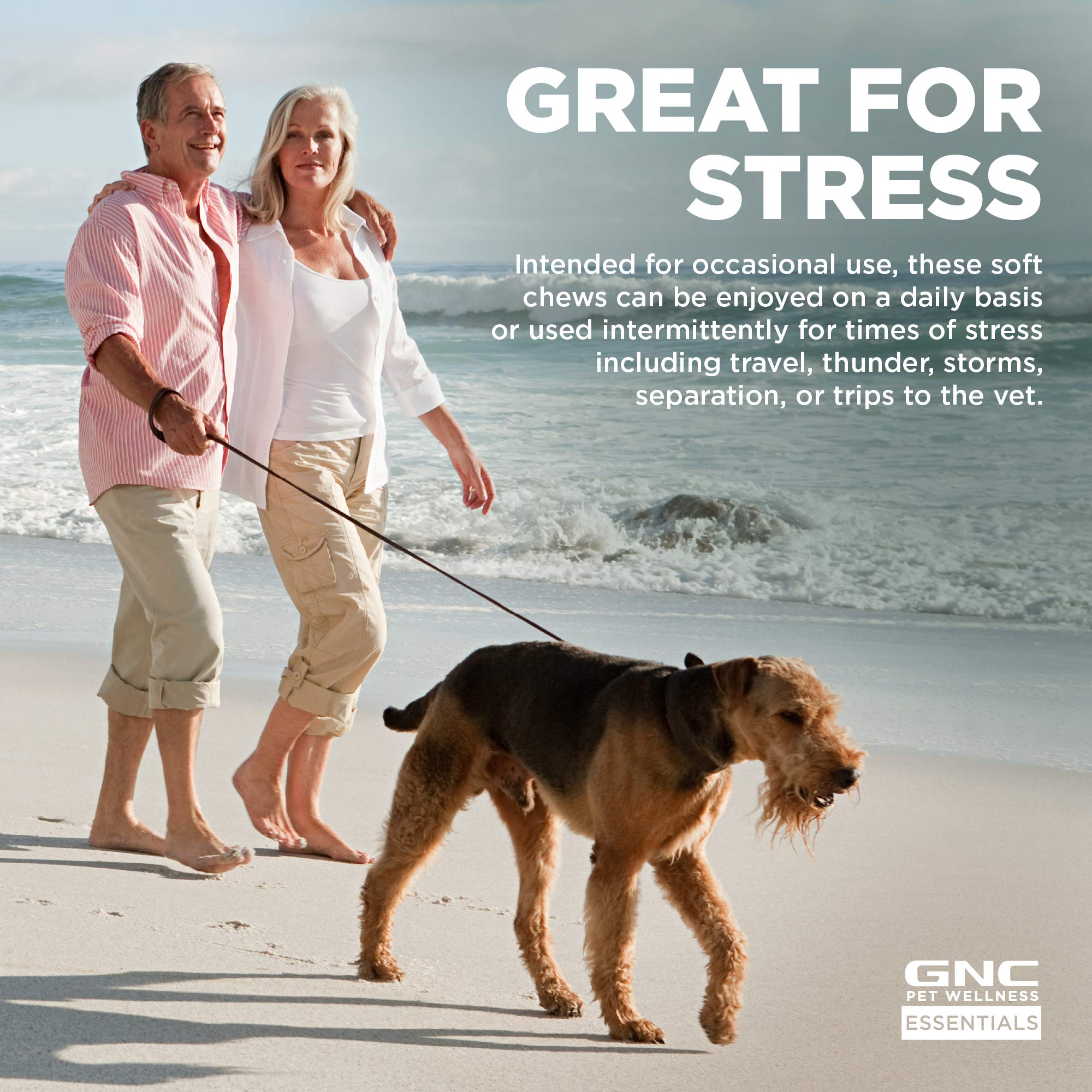 GNC Pets Essentials Calming Soft Chew Dog Supplements, Anxiety Relief Dog Calming Chews in Bacon Flavor for Adult Dogs & Puppies