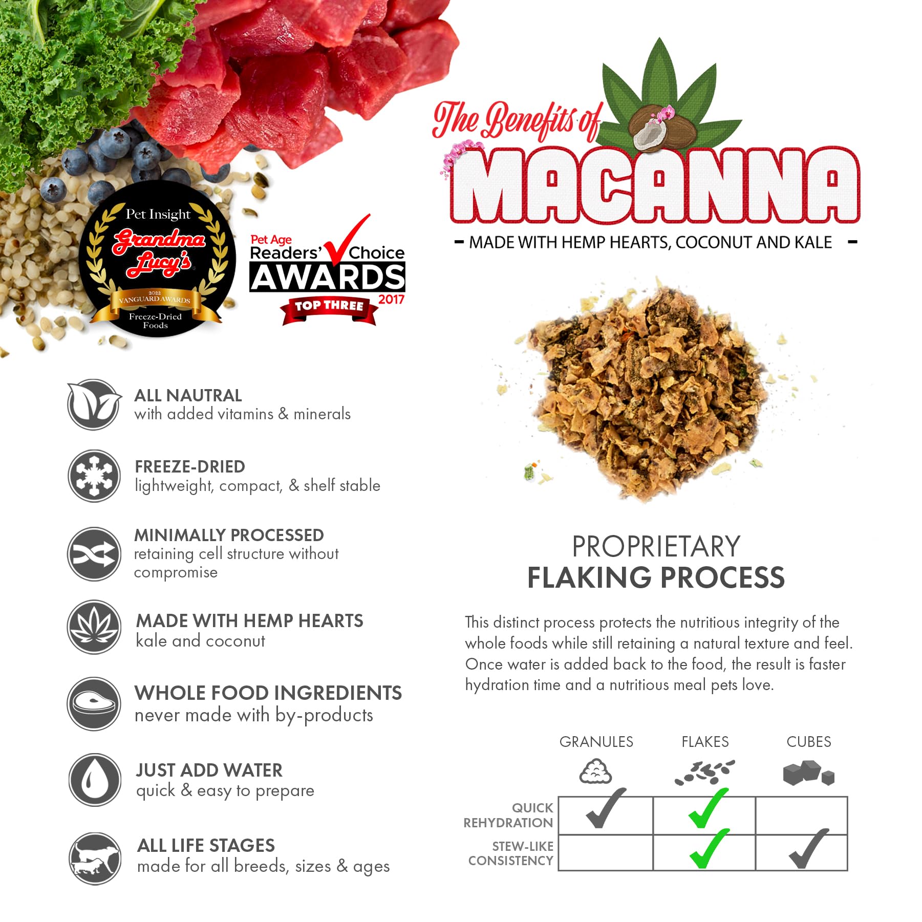 Grandma Lucys Macanna Beef Dog Food - 8lb