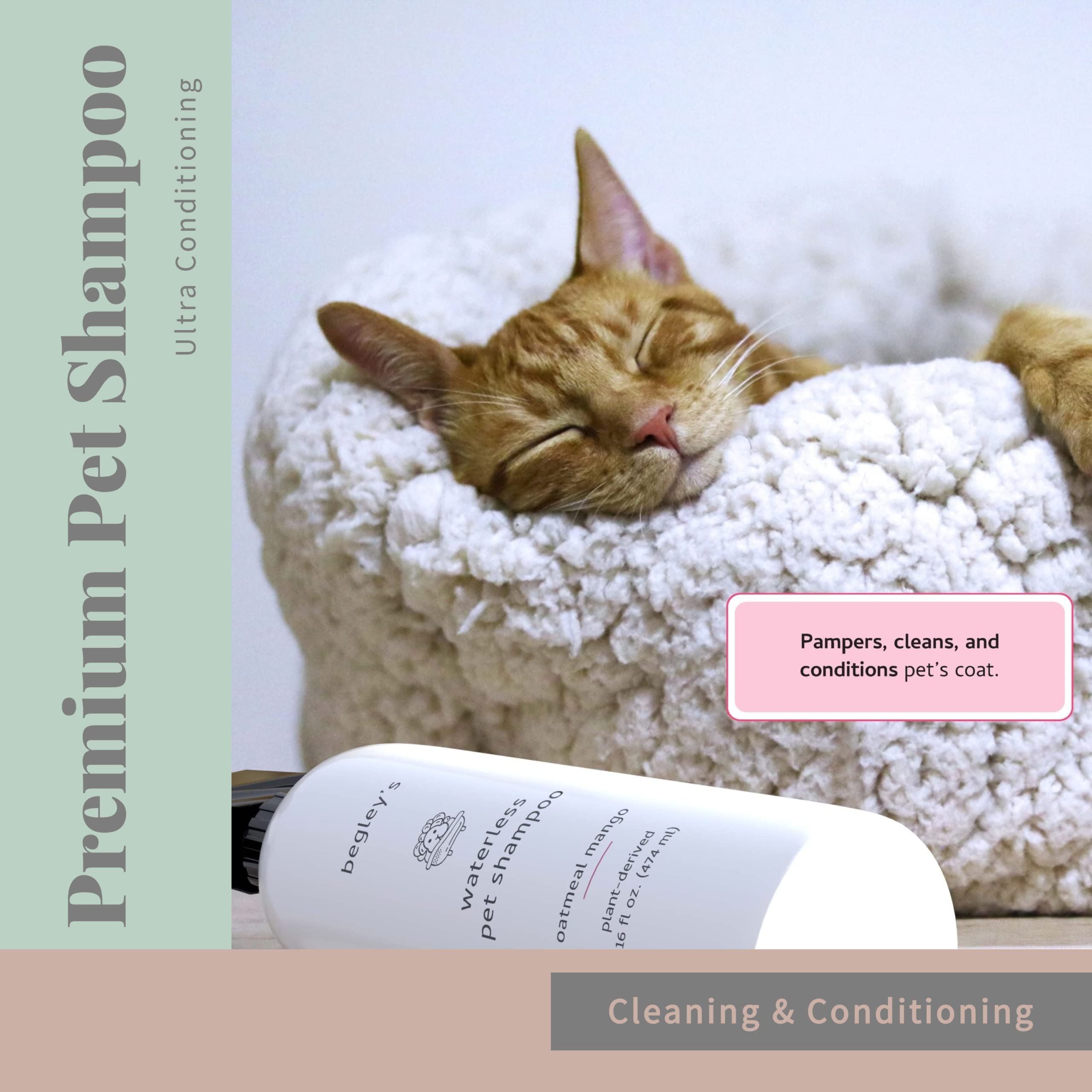 Begley’S Natural No Rinse Waterless Pet Shampoo, Bathless Cleaning, Deodorizing, And Odor Removal For A Shiny, Fresh Smelling Coat - Effective For Dogs, Puppies, And Cats - Fresh Citrus Scent