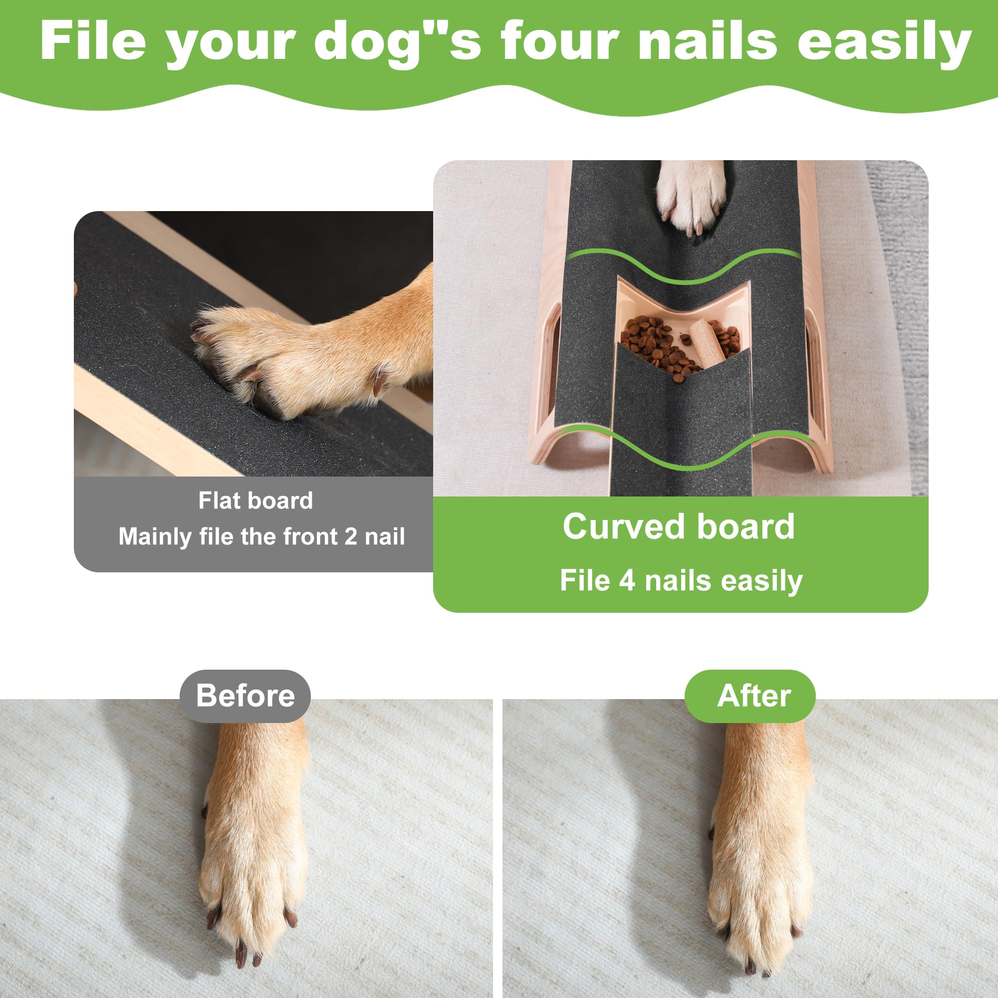 Lovintry M-Shaped Dog Scratch Pad For Nails With Treat Box, Dog Nail Scratch Board For Large Dogs, Dog Nail File Toy And Shorten