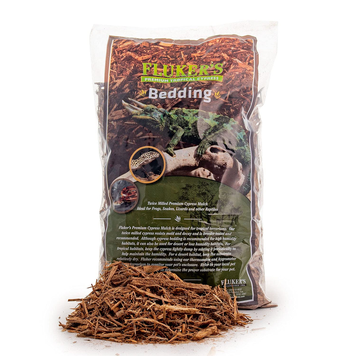 Fluker'S Premium Tropical Cypress Bedding For Reptiles, 5 Qt