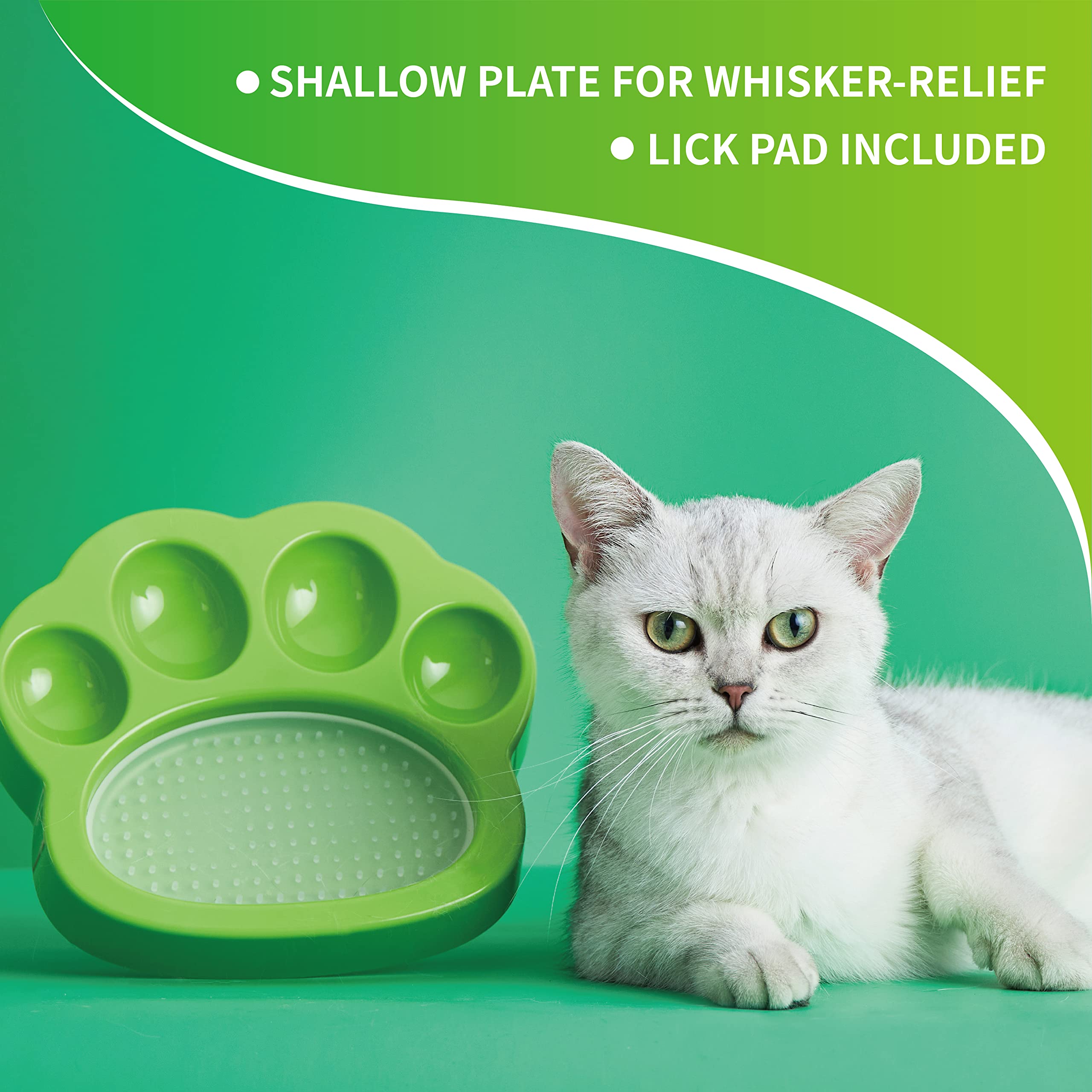 PetDreamHouse PAW 2-in-1 Mini Slow Feeder Dish & Lick Pad for Small Dogs & Cats, Paw-Shaped Slow Feeding Dish with an Interchang