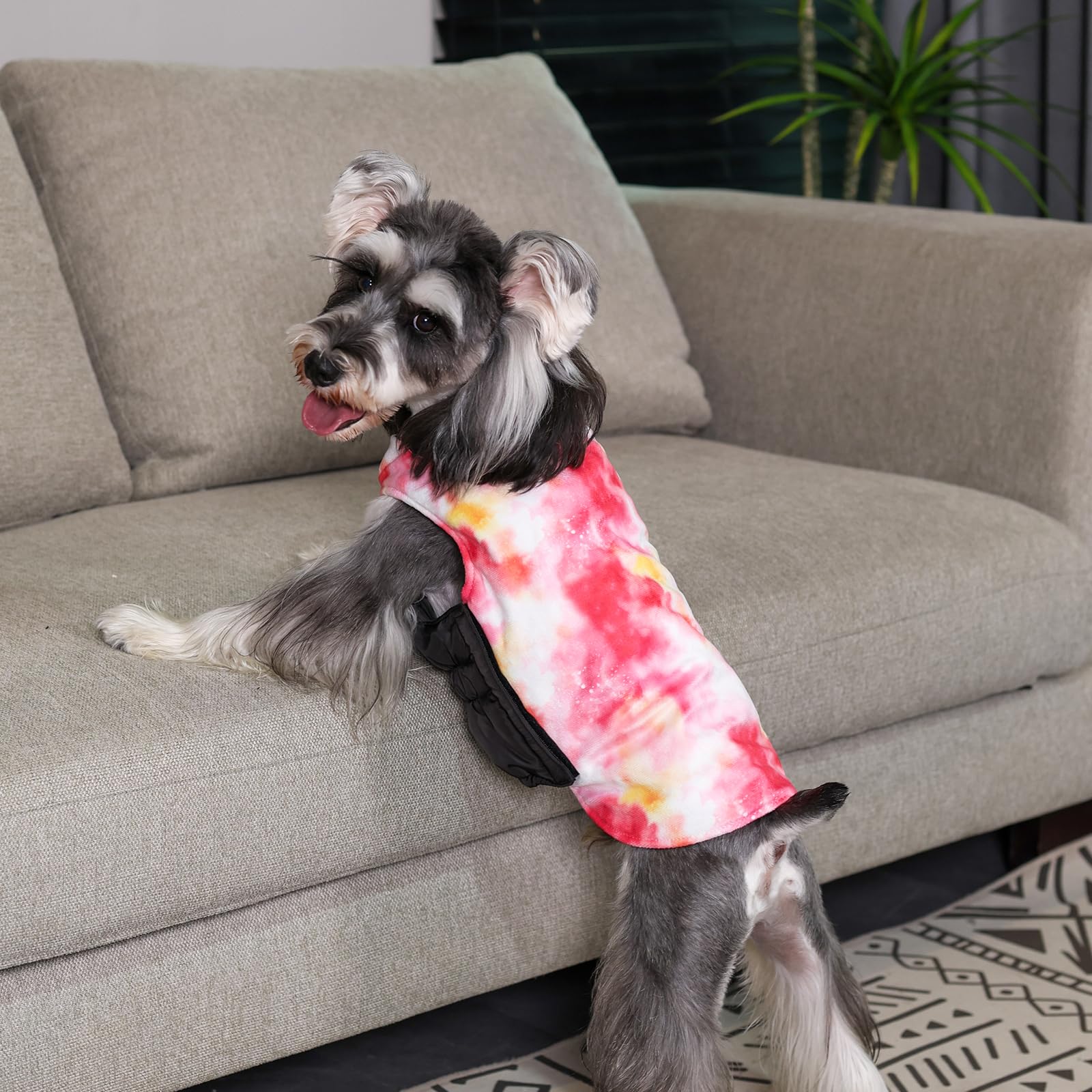 Gmf29S Winter Dog Jacket Reversible Vest Soft Coat With Leash Hole For Small To Large Dogs, Windproof, Waterproof, Thick, Adjust