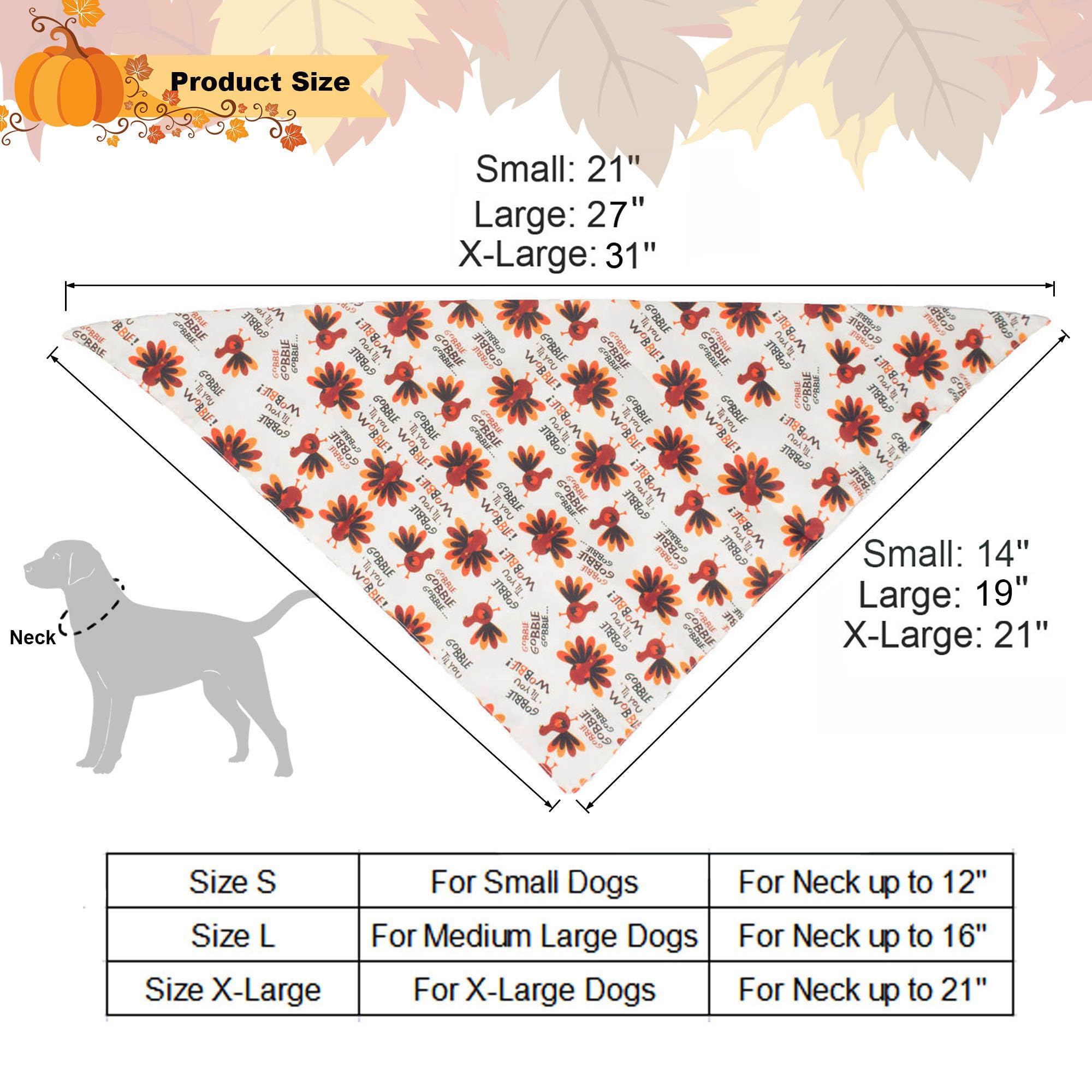 Adoggygo Thanksgiving Dog Bandana Fall Autumn Pet Bandana Reversible Triangle Bibs Scarf Accessories For Large And Extra Large D