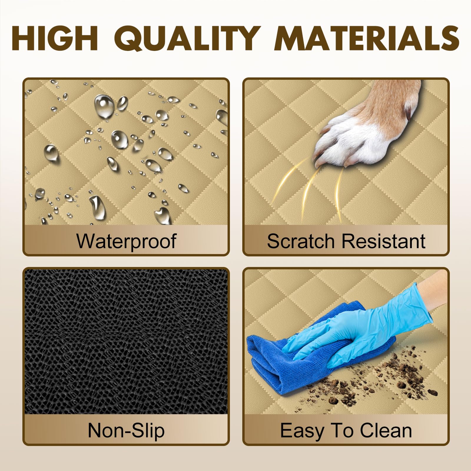 NECKORY Backseat Cover for Dogs, Waterproof and Non-Slip Pet Bench Seat Covers, Car Seat Protector for Back Seat, Universal Size