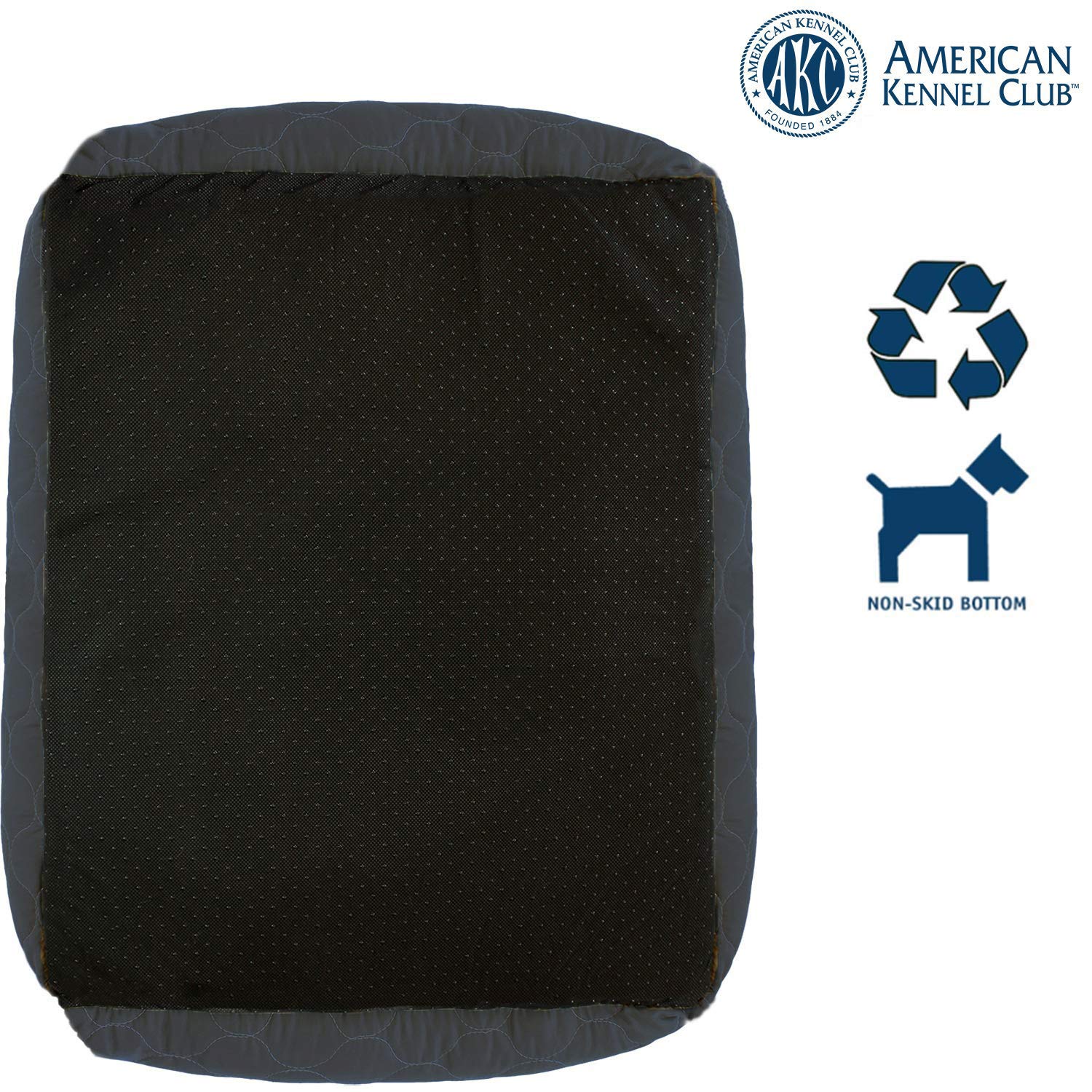 American Kennel Club Orthopedic Circle Stitch Cuddler Pet Bed, Gray 25X21X8'
