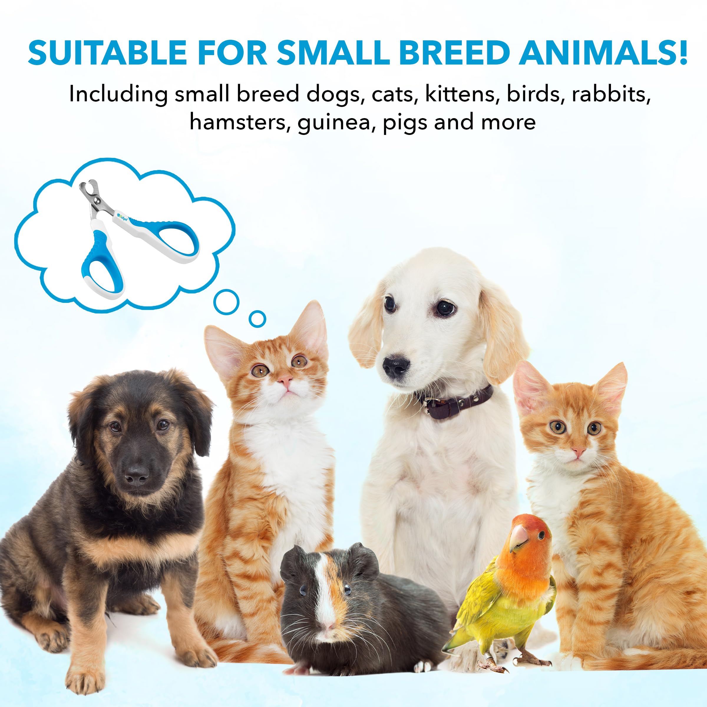 Boshel Cat Nail Clipper - Razor-Sharp & Angled Cat Nail Trimmer, Non-Slip Handels Cat Claw Clippers, Pet Nail Clippers For Small Dog And Cats, Light Weight Cat Clippers For Nails, Cat Nail Clippers