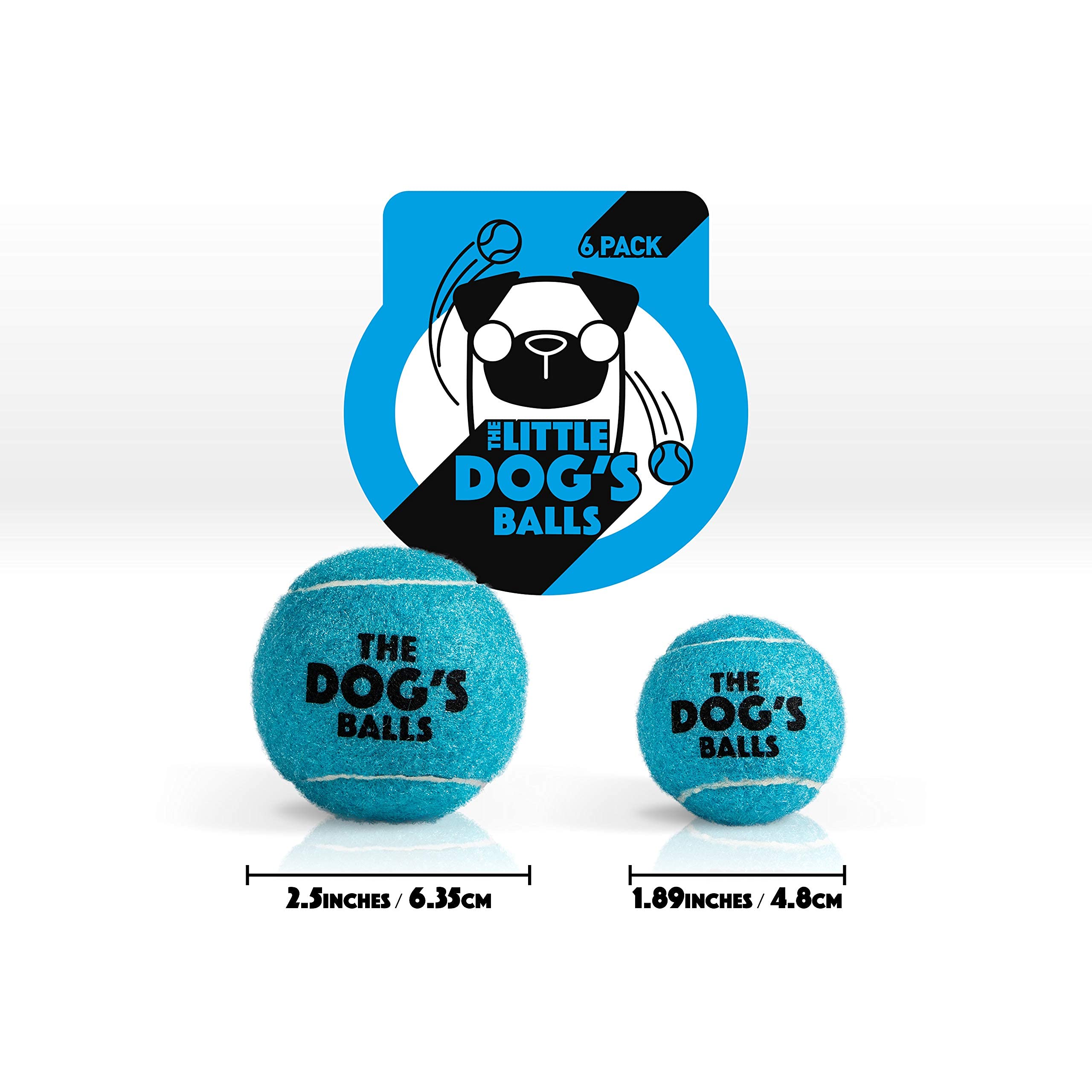 The Little Dog'S Balls, Dog Tennis Balls, 6-Pack Blue Dog Toy, Strong Dog & Puppy Ball For Training, Play, Exercise & Fetch