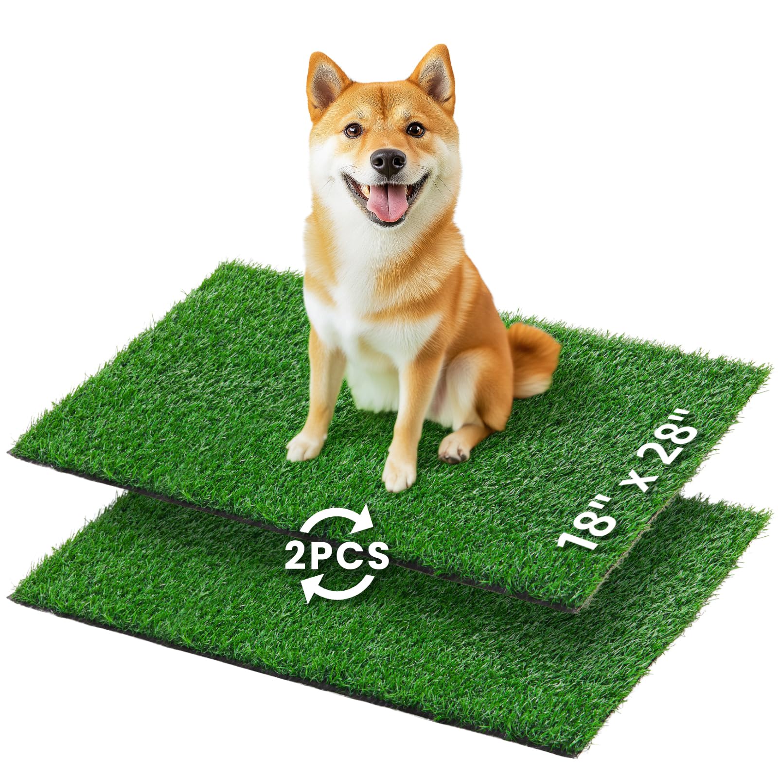 Loobani Dog Grass Pee Pad 18''X28'', 2 Pack Artificial Grass For Puppy Indoor Outdoor Potty Training Rug, Replacement Fake Grass