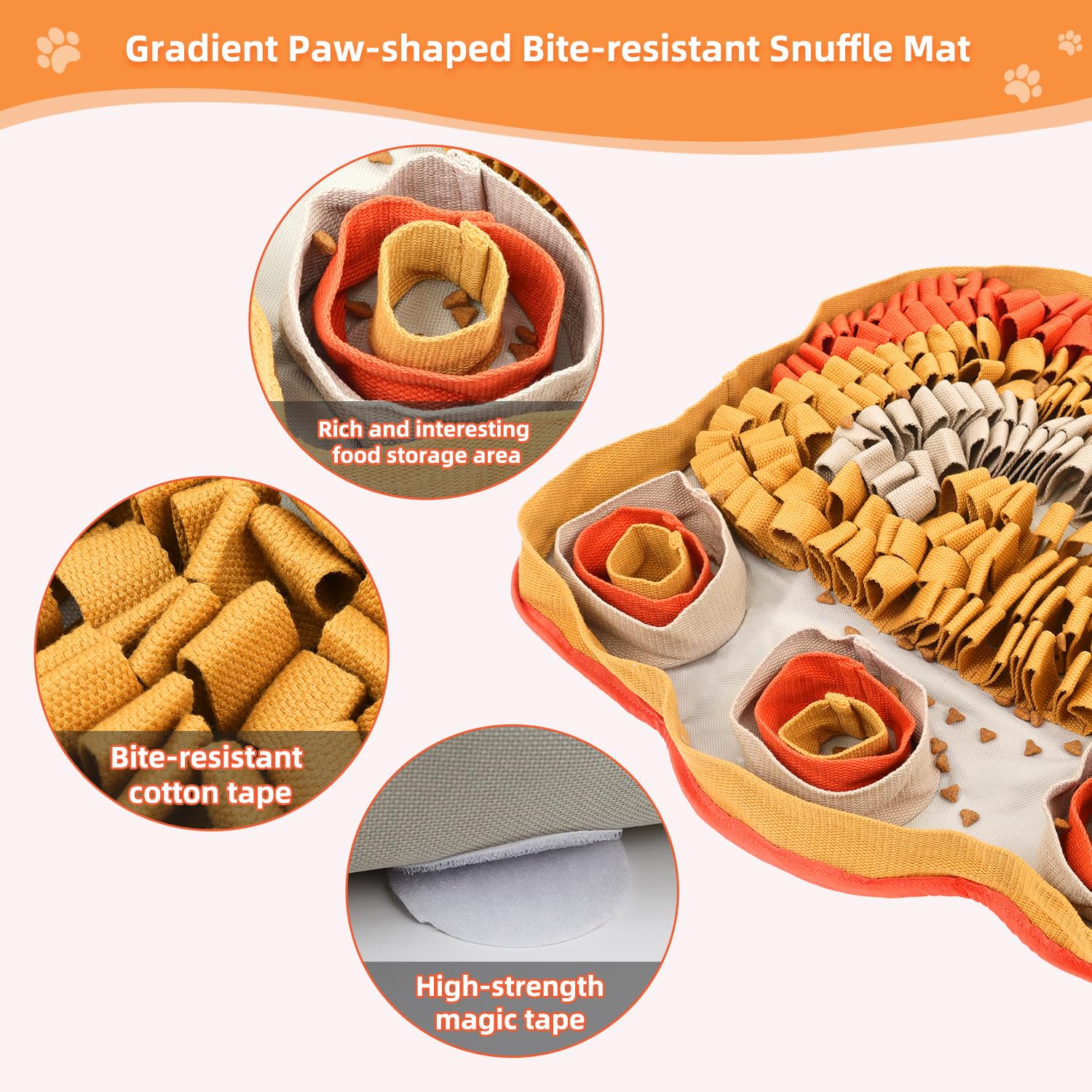 Yellow Snuffle Mat For Pet Feeding - Interactive Puzzle Toy For Training And Stress Relief - Encourages Natural Foraging Skills