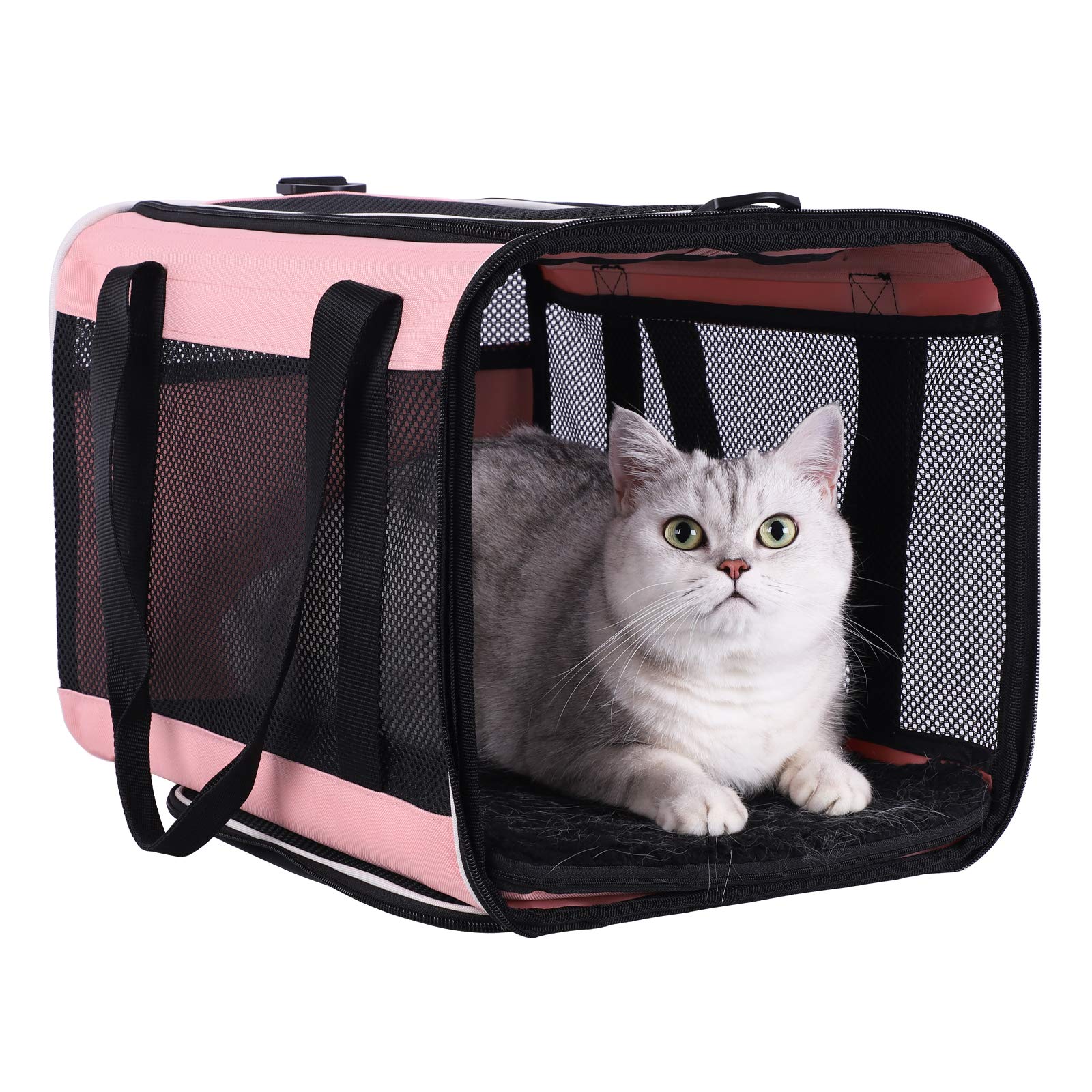 Easy Top Load Large Cat Carrier For Large And Medium Cats, Small Dogs. Easy To Get Cat In, Carry, Storage, Clean And Escape Proo