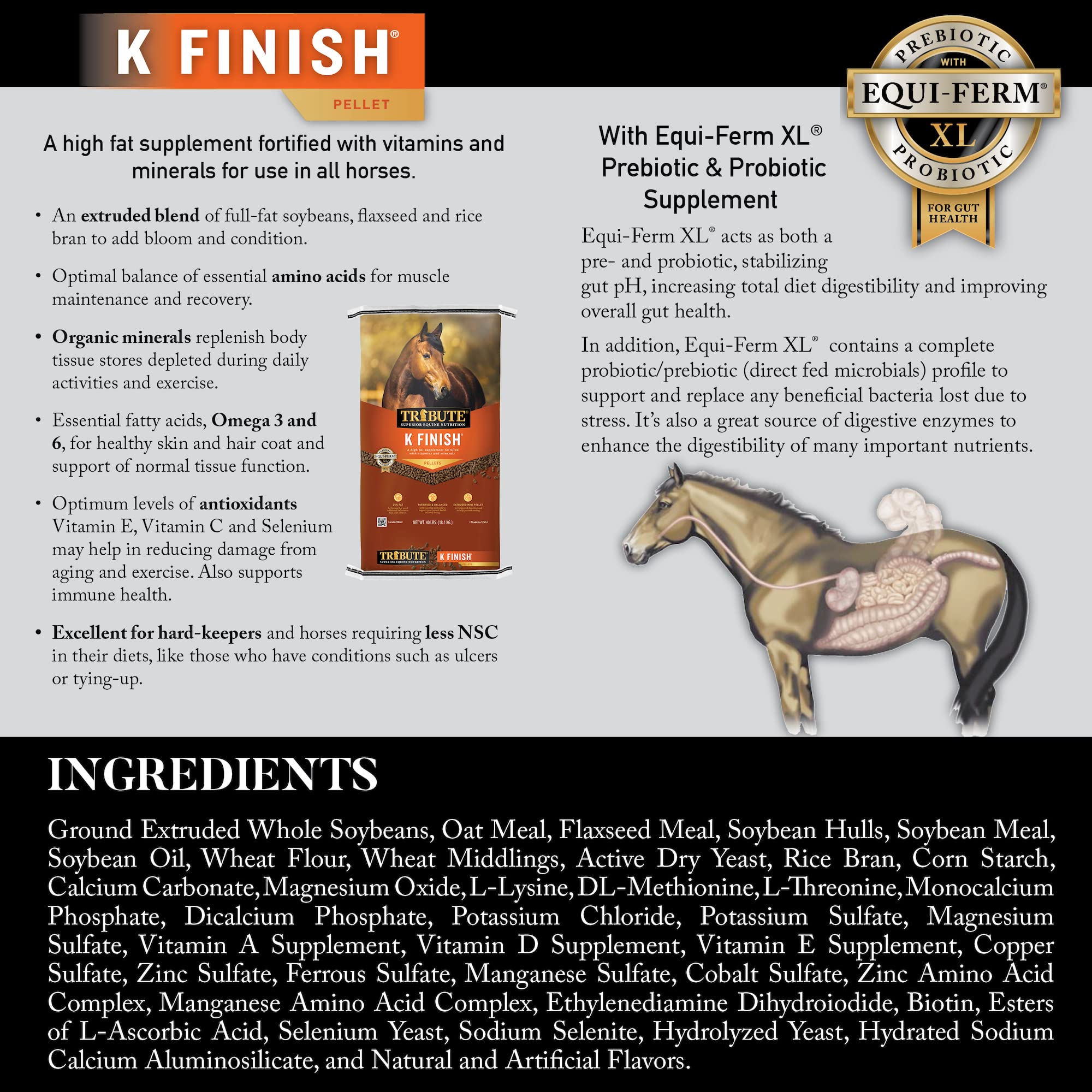 TRIBUTE Kalmbach Feeds K Finish for Horse, 40 lb