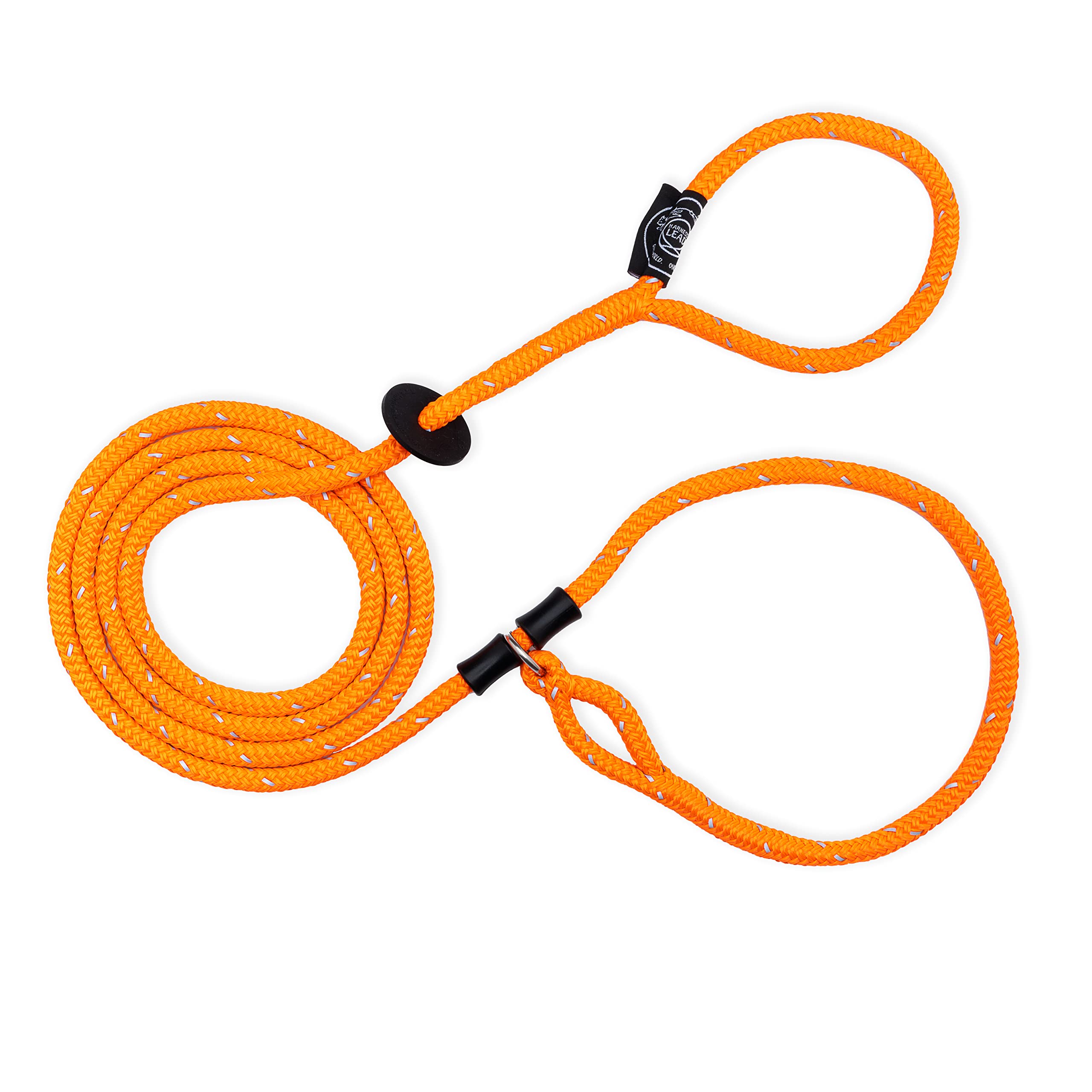Harness Lead No Pull Dog Harness And Leash Set, Anti Pull Dog Harness For All Breeds And Sizes, One-Piece Cushioned Rope Design Safely Prevents Escaping And Pulling (Medium/Large, Orange/Reflective)