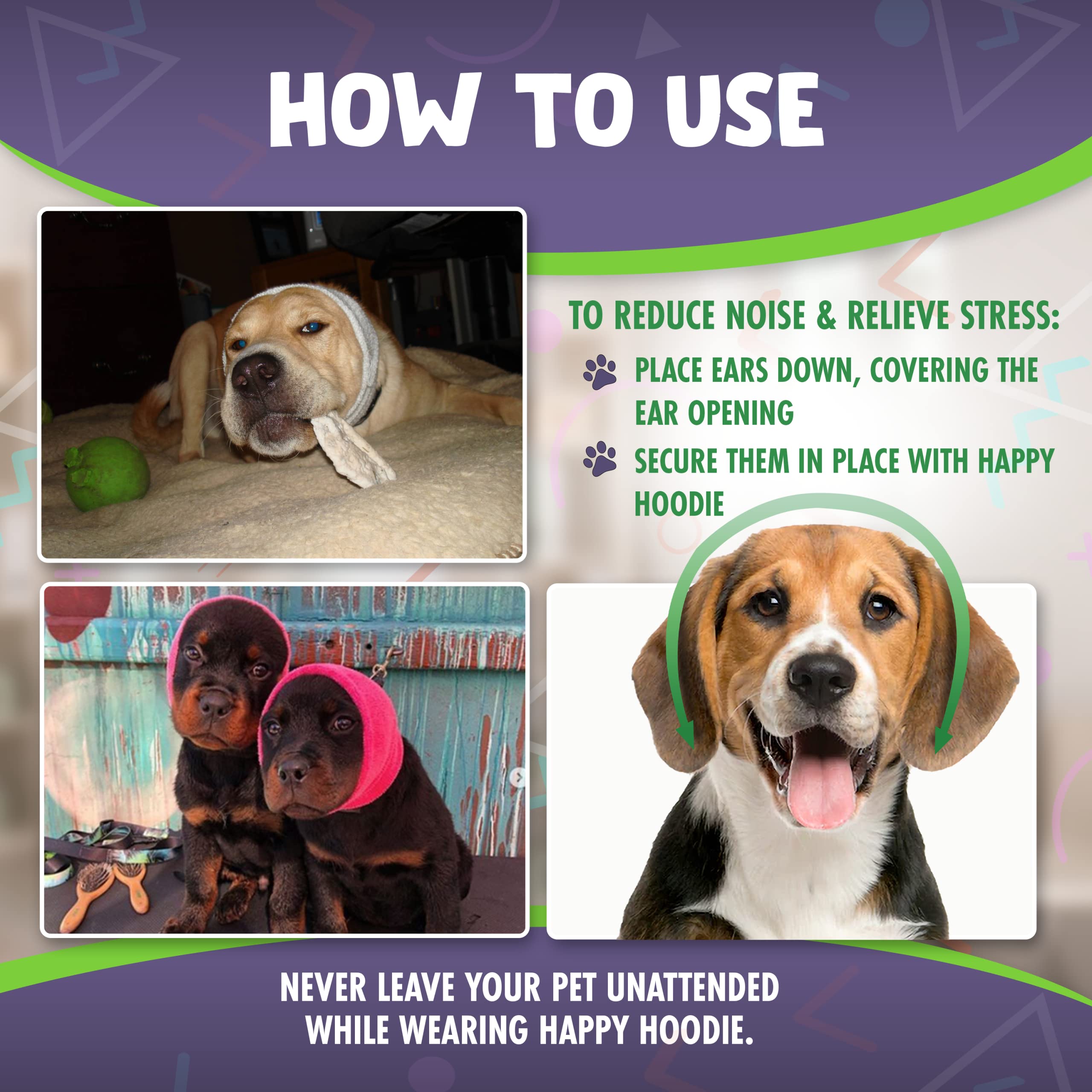 The Original Happy Hoodie For Dogs & Cats - Since 2008-2 Pack (1 Small, 1 Large) - The Grooming And Force Drying Miracle Tool For Anxiety Relief & Calming Dogs