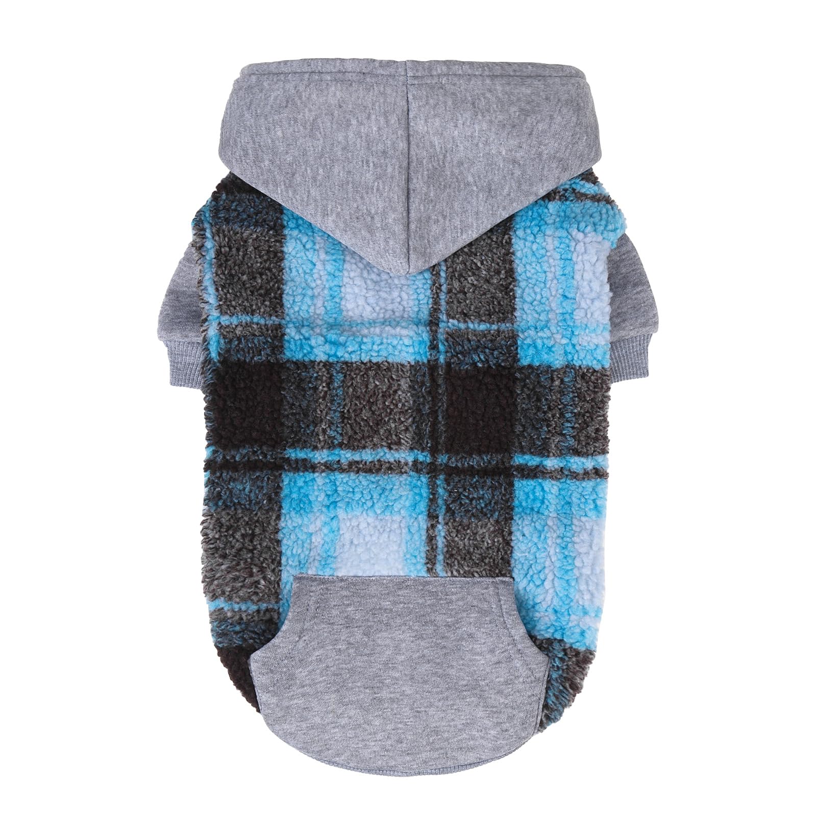 PUPTECK Dog Hoodie Puppy Sweatshirt Warm Dog Sweater Winter Clothes Cold Weather Coats for Small Medium Large Dogs, Blue, S