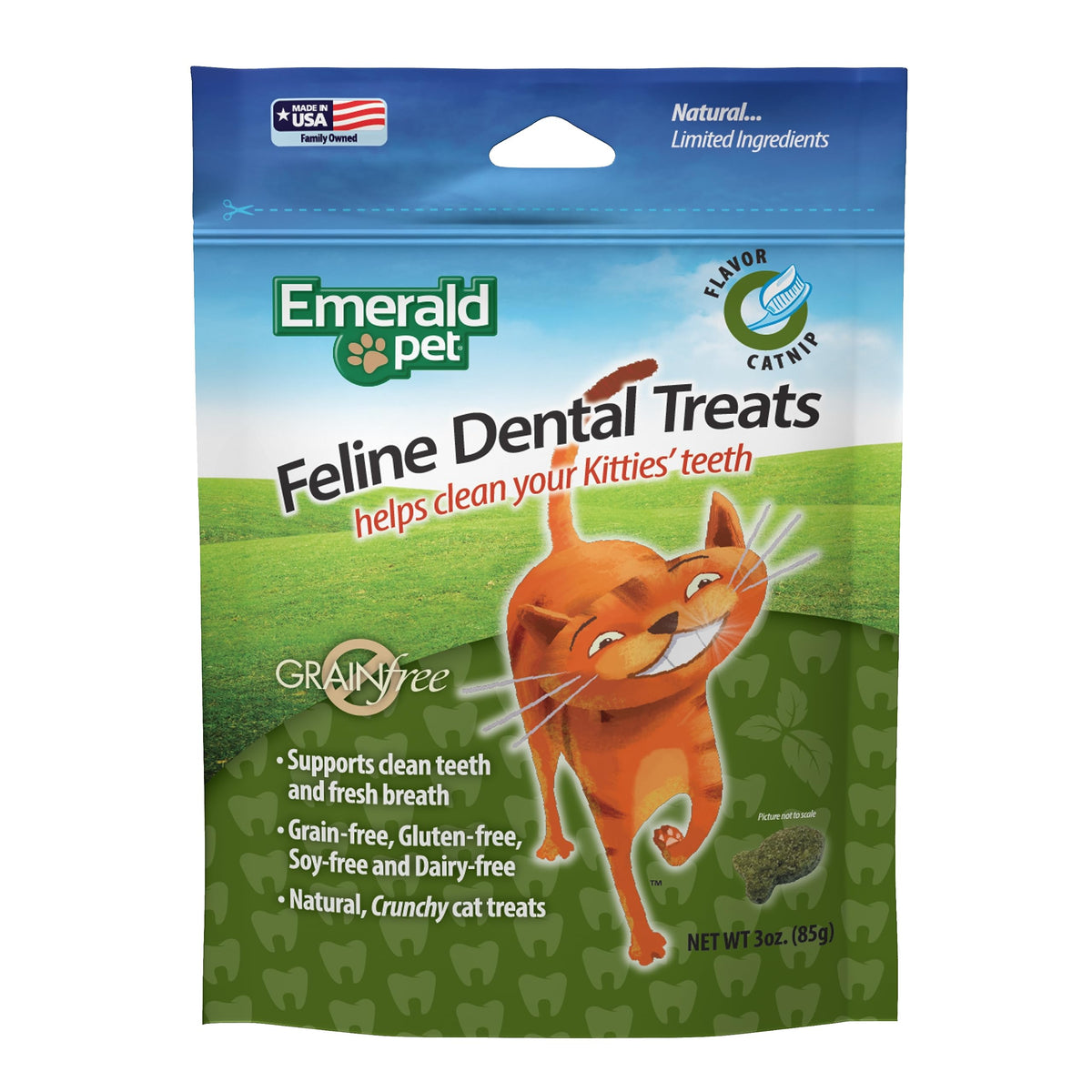 Feline Dental Treats - Tasty And Crunchy Cat Dental Treats Grain Free - Natural Dental Treats To Clean Cat Teeth, Freshen Cat Br