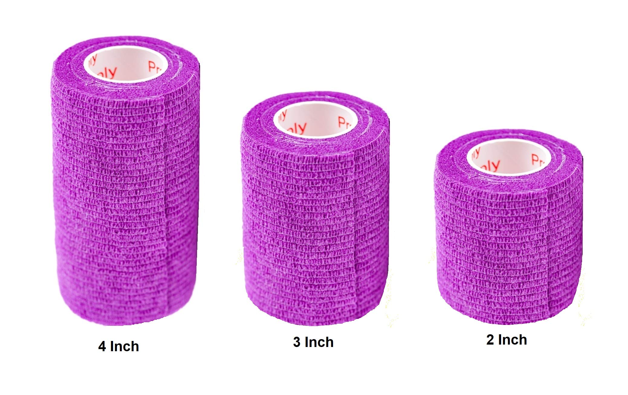 Vet Wrap Tape (Purple) (2 Pack) (4 Inch x 15 feet) Self Adhesive Adherent Adhering Cohesive Flex Self Stick Bandage Grip Roll Do