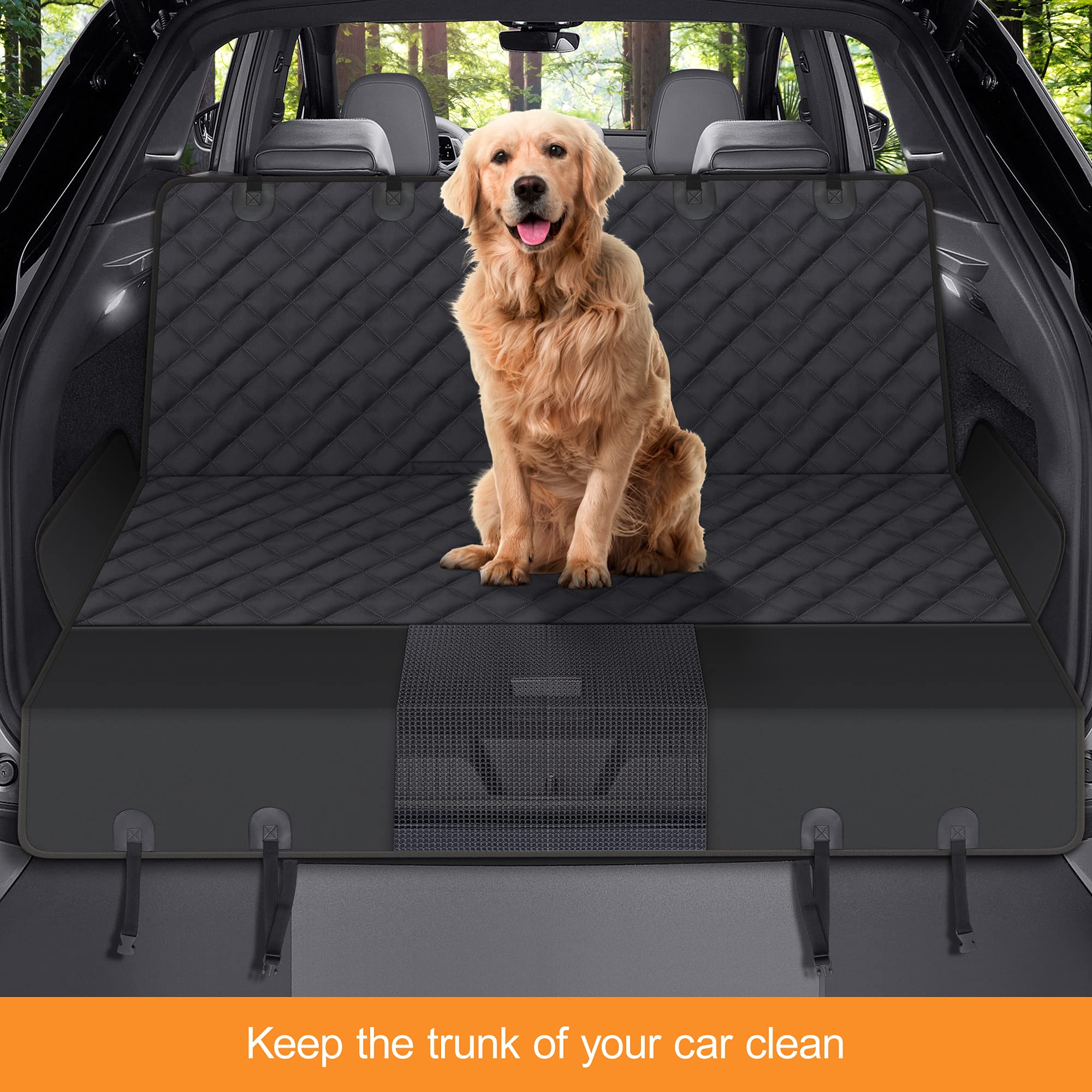 Gxt Dog Back Seat Cover Protector For Cars Suv And Trucks With Mesh Window, Scratchproof Nonslip And Waterproof Material(Black)