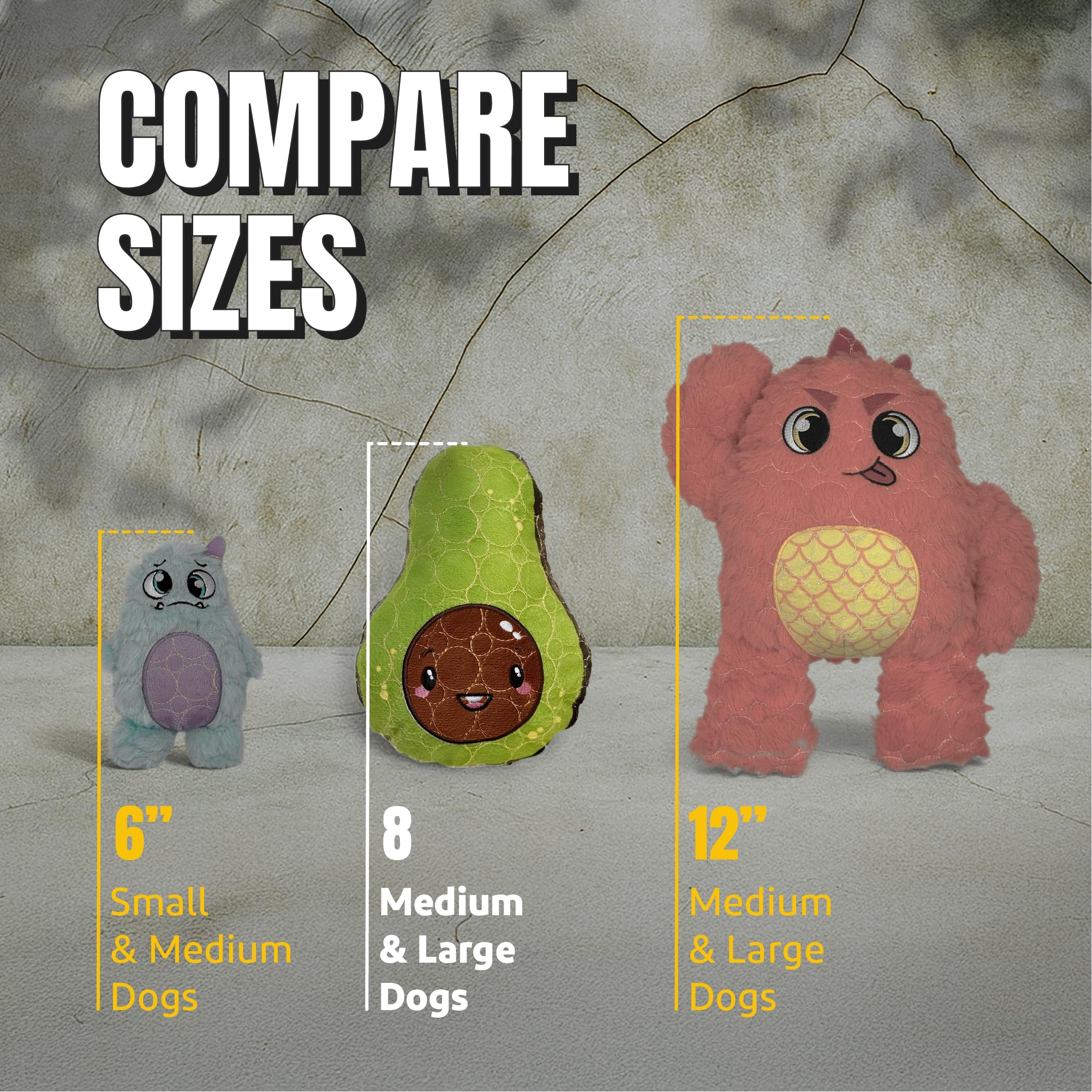 Bite Force - Durable & Strong Dog Toy Avocado Squeaker, Kevlar-Reinforced for Aggressive Chewers for Small Medium Large Dogs - G