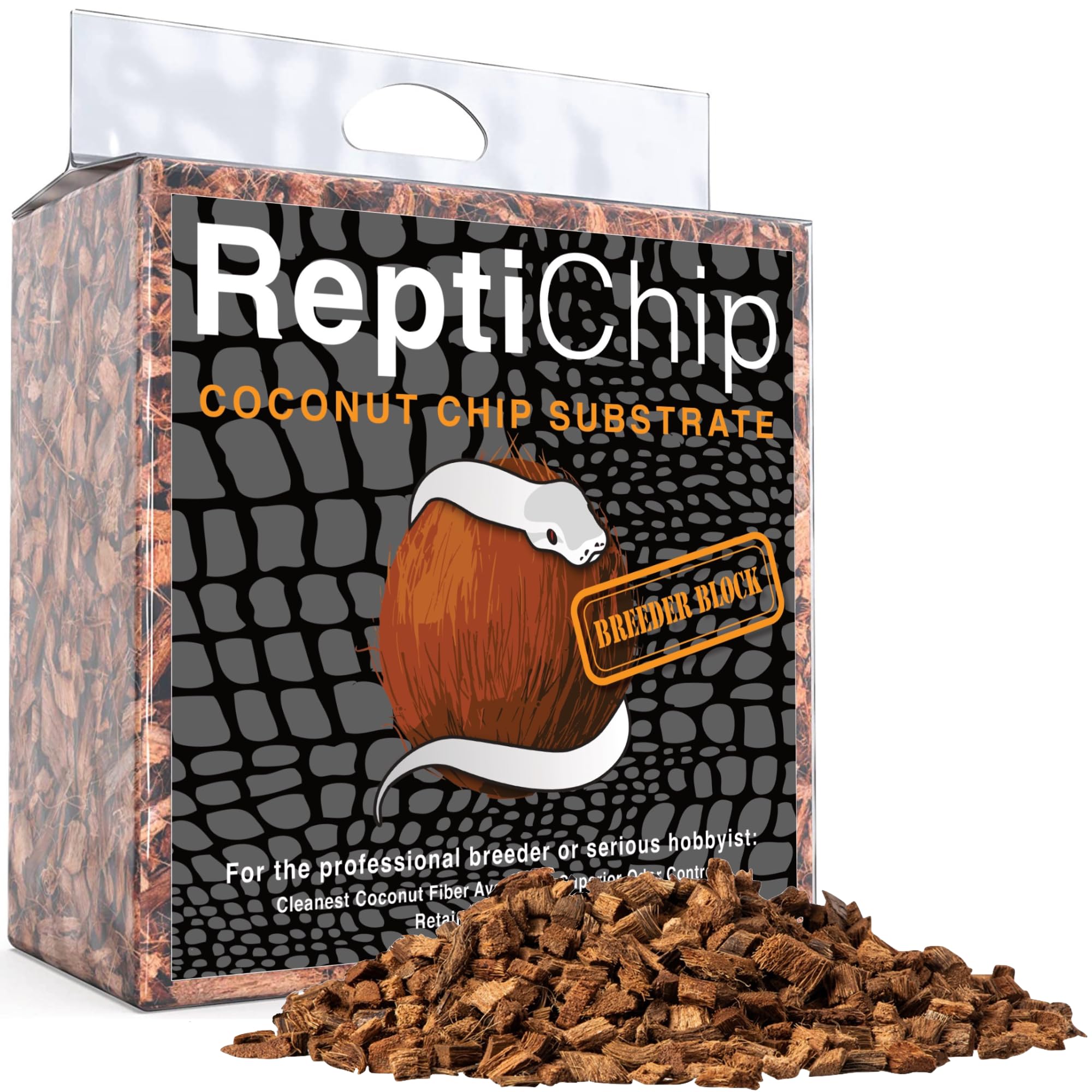Reptichip Compressed Coconut Chip 72 Quart Coco Husk Reptile Substrate Snake Bedding For A Tortoise, Ball Python, Gecko, Frog, Or Lizard Habitat Terrarium Tank