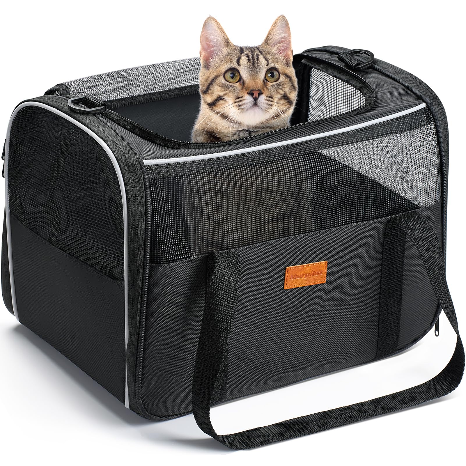 Morpilot Cat Carrier Soft - Portable Pet Carrier For Small Or Medium Cats, Dogs And Puppy Up To 14Lbs, Airline Approved Dog Carr
