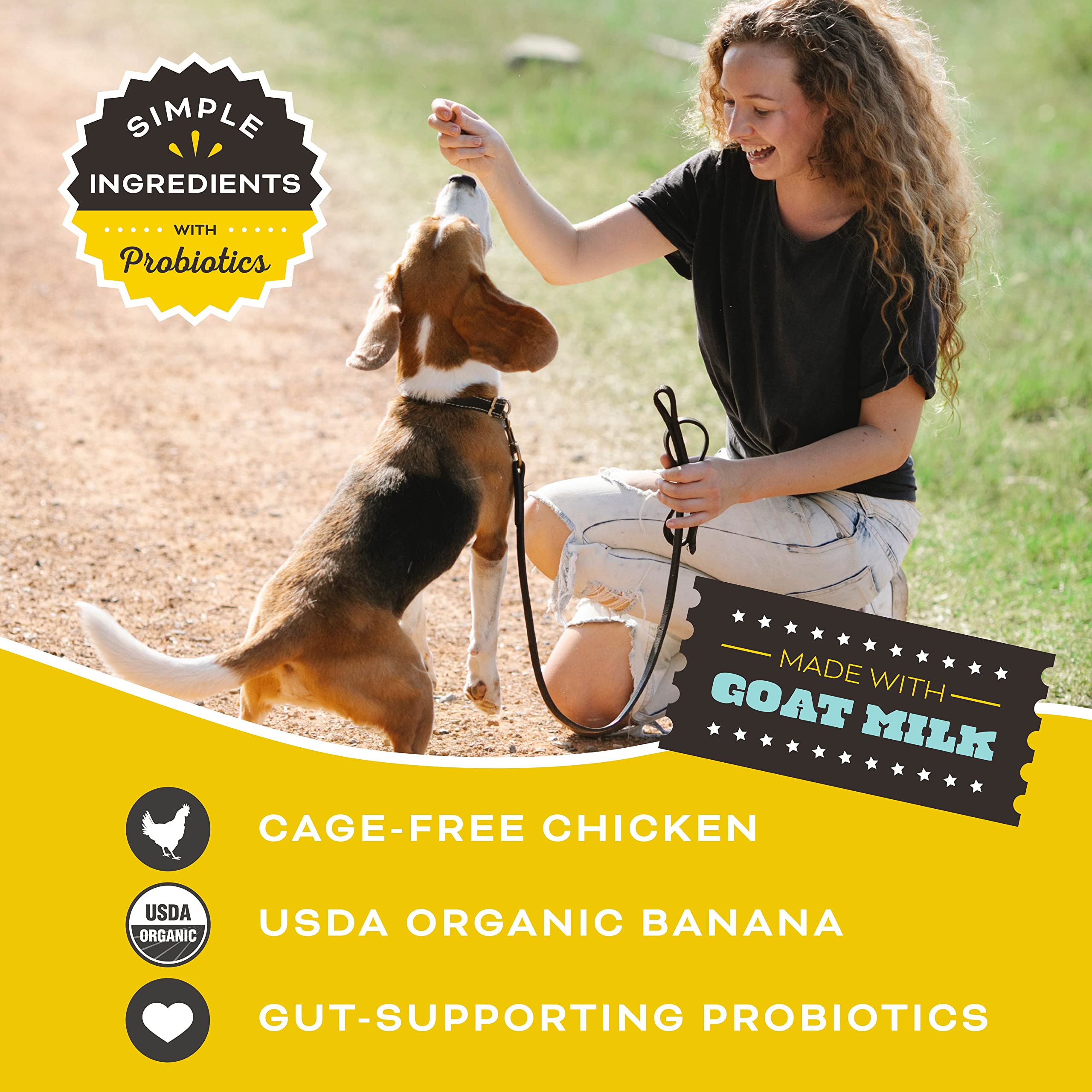 PRIMAL PET FOODS Chicken & Banana Dog Treats with Goat Milk, 2 oz - Freeze Dried Training Treats for Dogs