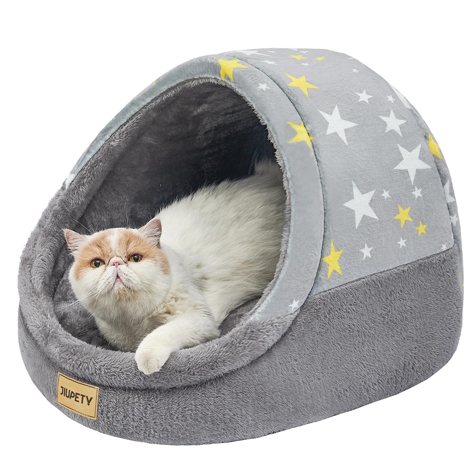 Jiupety Cute Cat Beds For Indoor Cats, Cat Cave Bed For Kittens, Burrowing Cat Bed & Puppy Bed With Anti-Slip Bottom, Washable R
