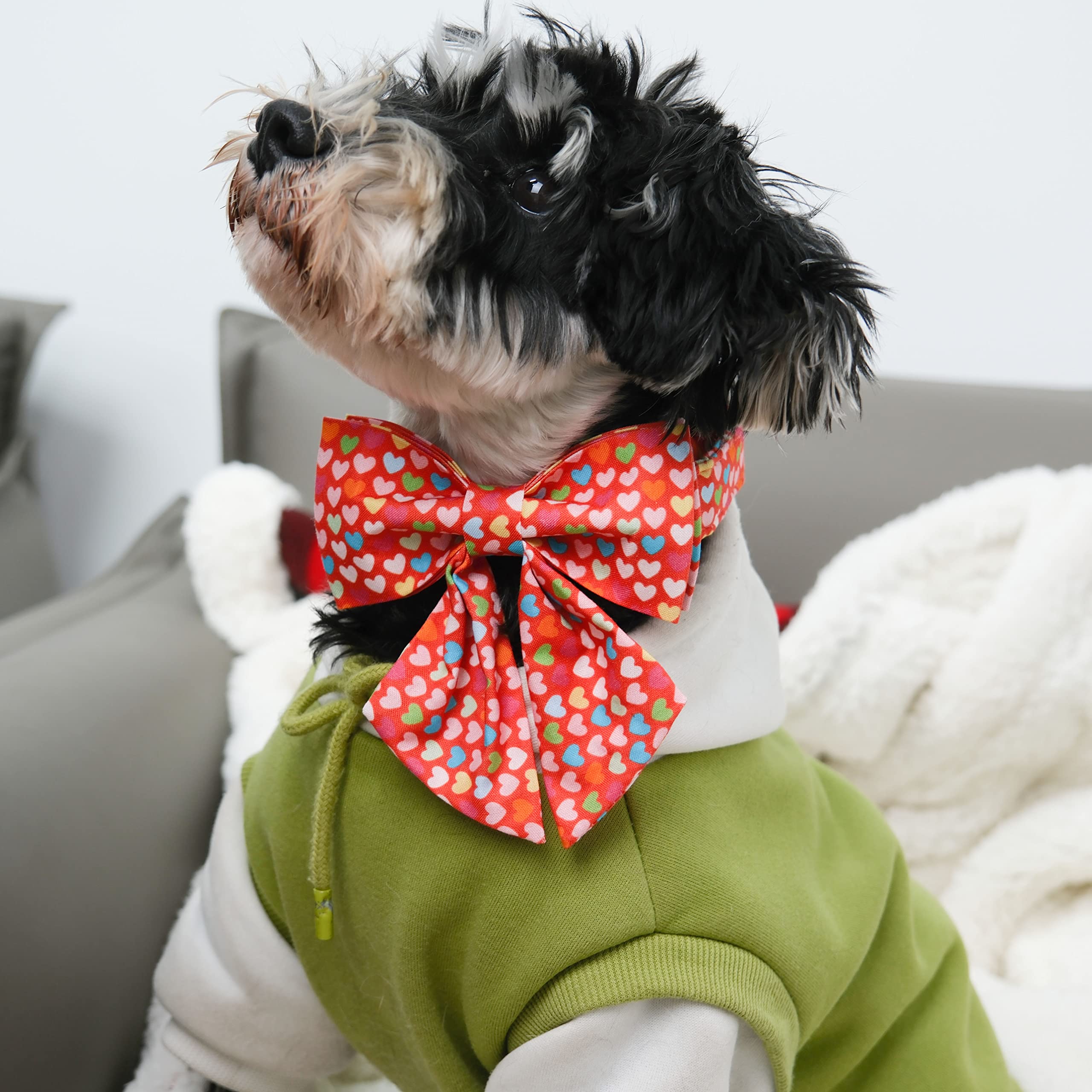 Maca Bates Valentines Sweet Heart Dog Collar with Bow Bowtie for Dogs Sailor Bow Tie Adjustable Breakaway Orange Collars Accesso
