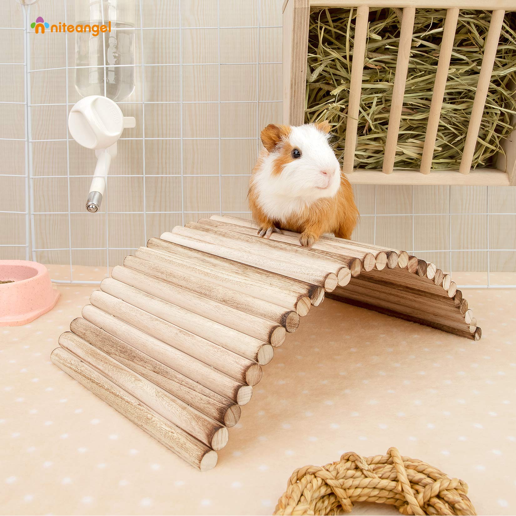 Niteangel Small Animal Climbing Toys - Suspension Bridge Ladder For Hamsters Gerbils Mice Rats Guinea Pigs Or Other Small Pets (15.7'' X 7.8'')