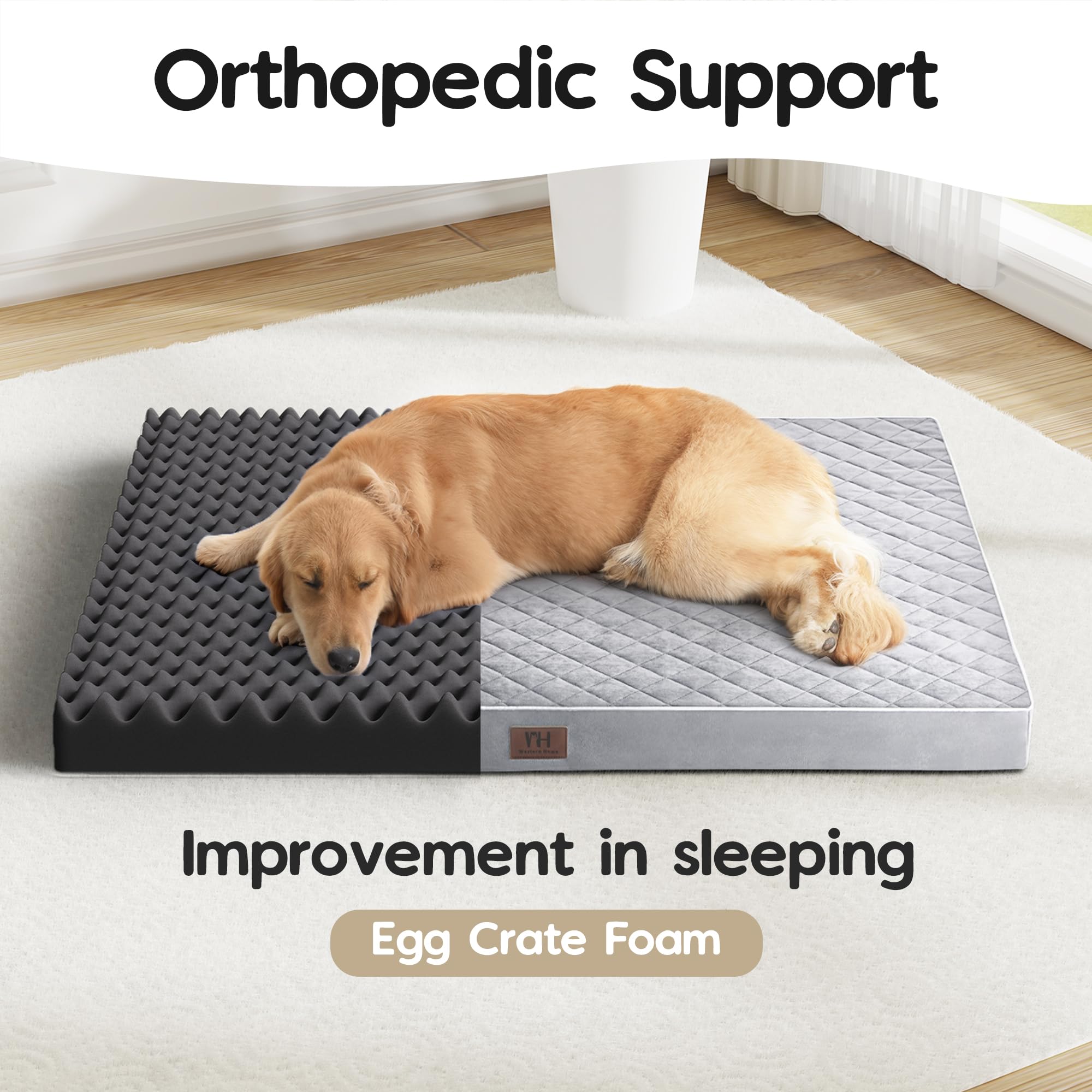 Western Home Wh Large Dog Bed Orthopedic Dog Beds For Large Dogs Washable Dogs Crate Bed Waterproof Pet Crate Beds Egg Foam Anti