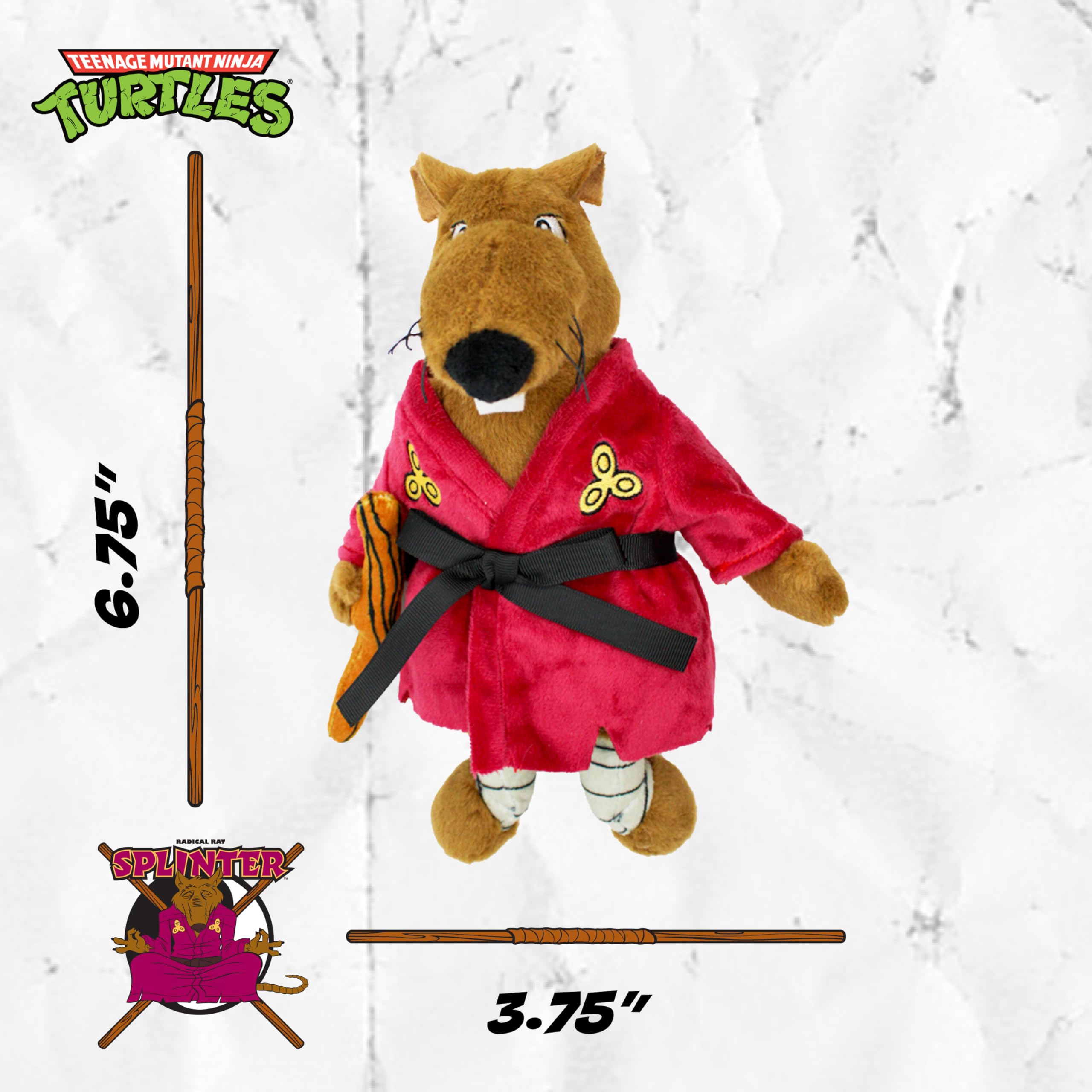 Design Lab, Inc. Teenage Mutant Ninja Turtle Official Merchandise | Tmnt Gifts | Squeaky Plush Dog Toy | Splinter The Rat | Grea