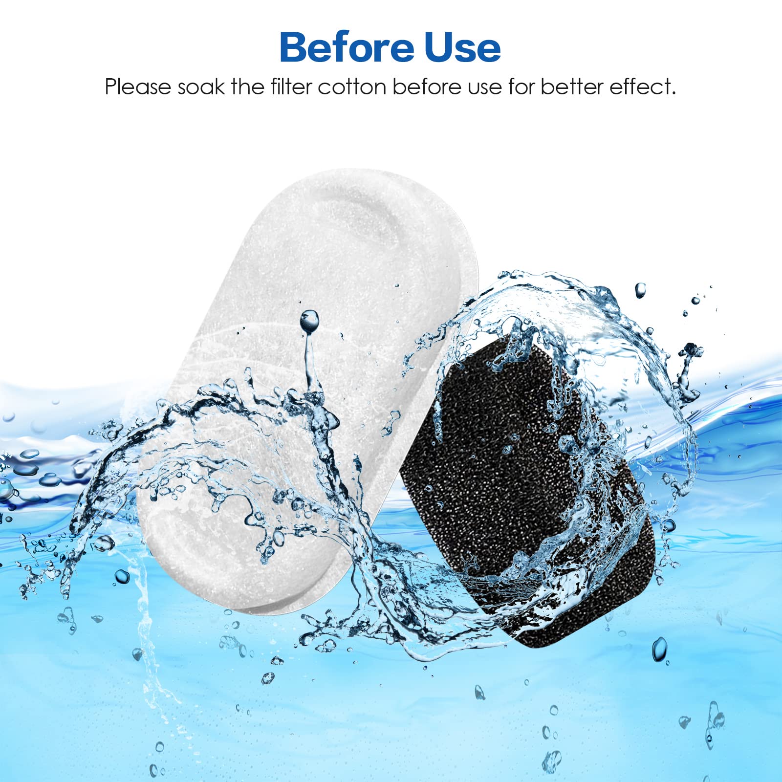 Tomxcute Cat Water Fountain Filters For 108Oz/3.2L And 135Oz/4.0L Adjustable Water Flow Cat Water Fountain