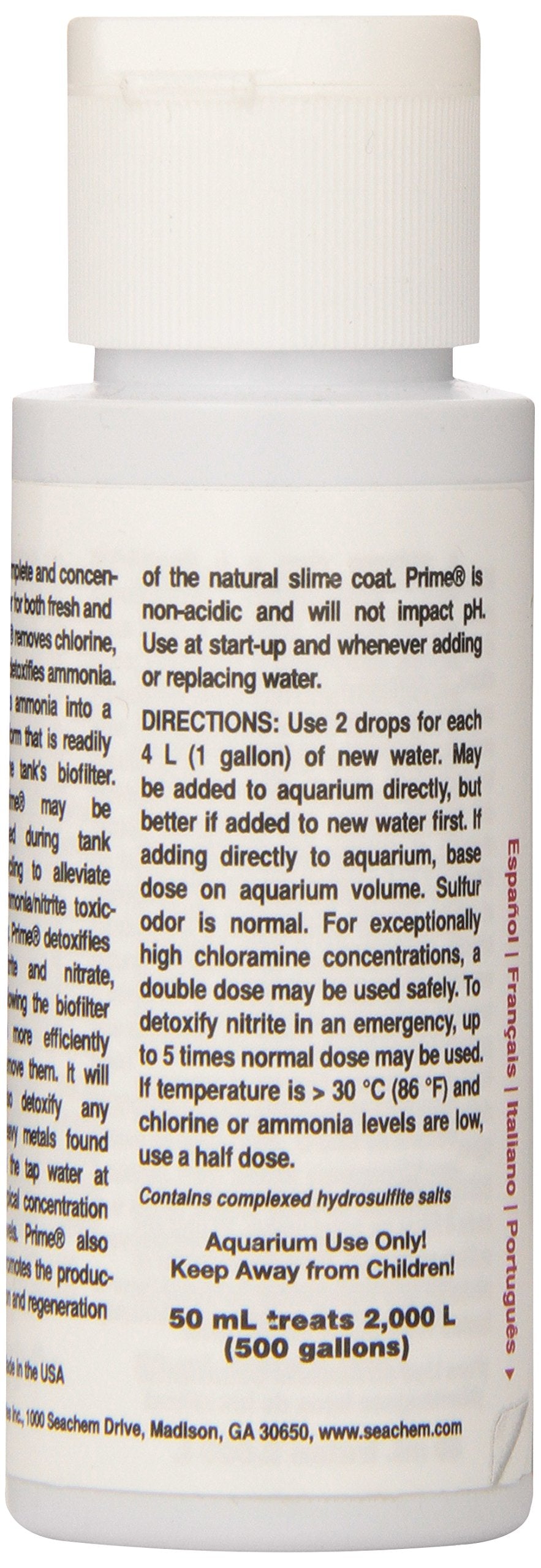 Seachem Prime 50mL - Emergency Ammonia Neutralizer for Saltwater Aquariums