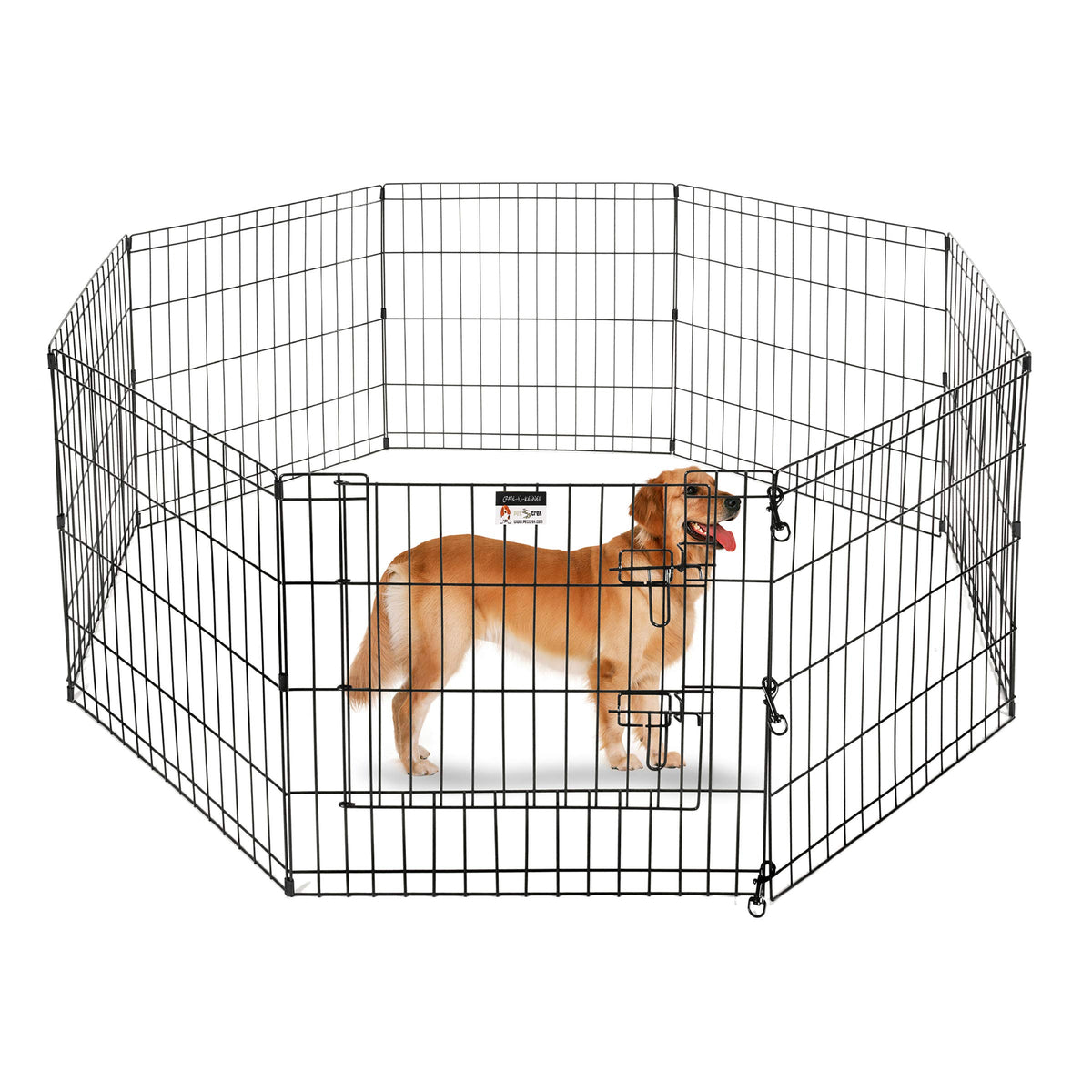 Puppy Playpen - Foldable Metal Exercise Enclosure With Eight 24-Inch Panels - Indoor/Outdoor Fence For Dogs, Cats, Or Small Animals By Petmaker