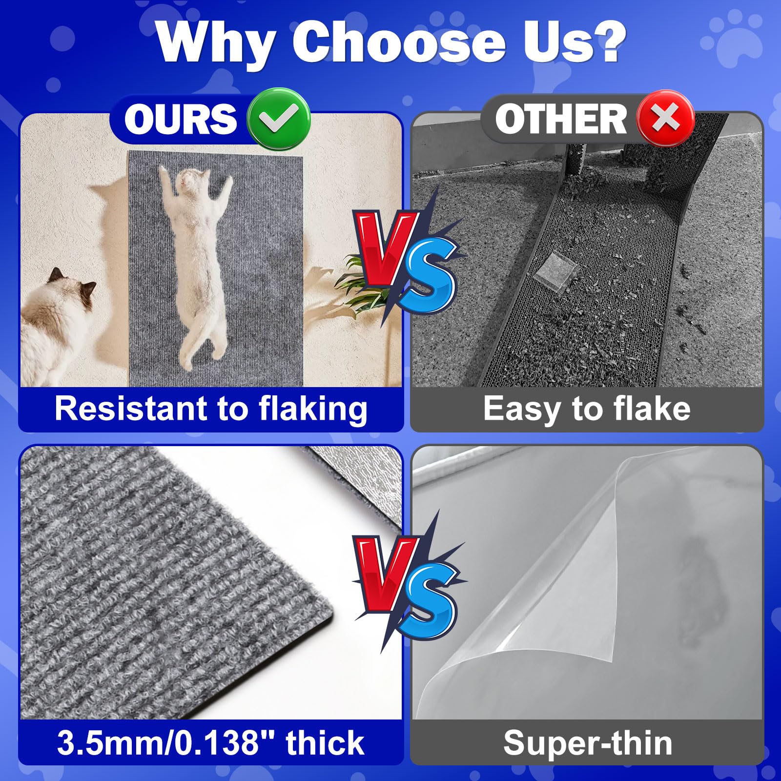 Enonci 23.6X15.8 Couch Wall Corner Protection For Indoor Cats,Anti Scratch Furniture Protector From Cats Scratching,Trimmable Cl