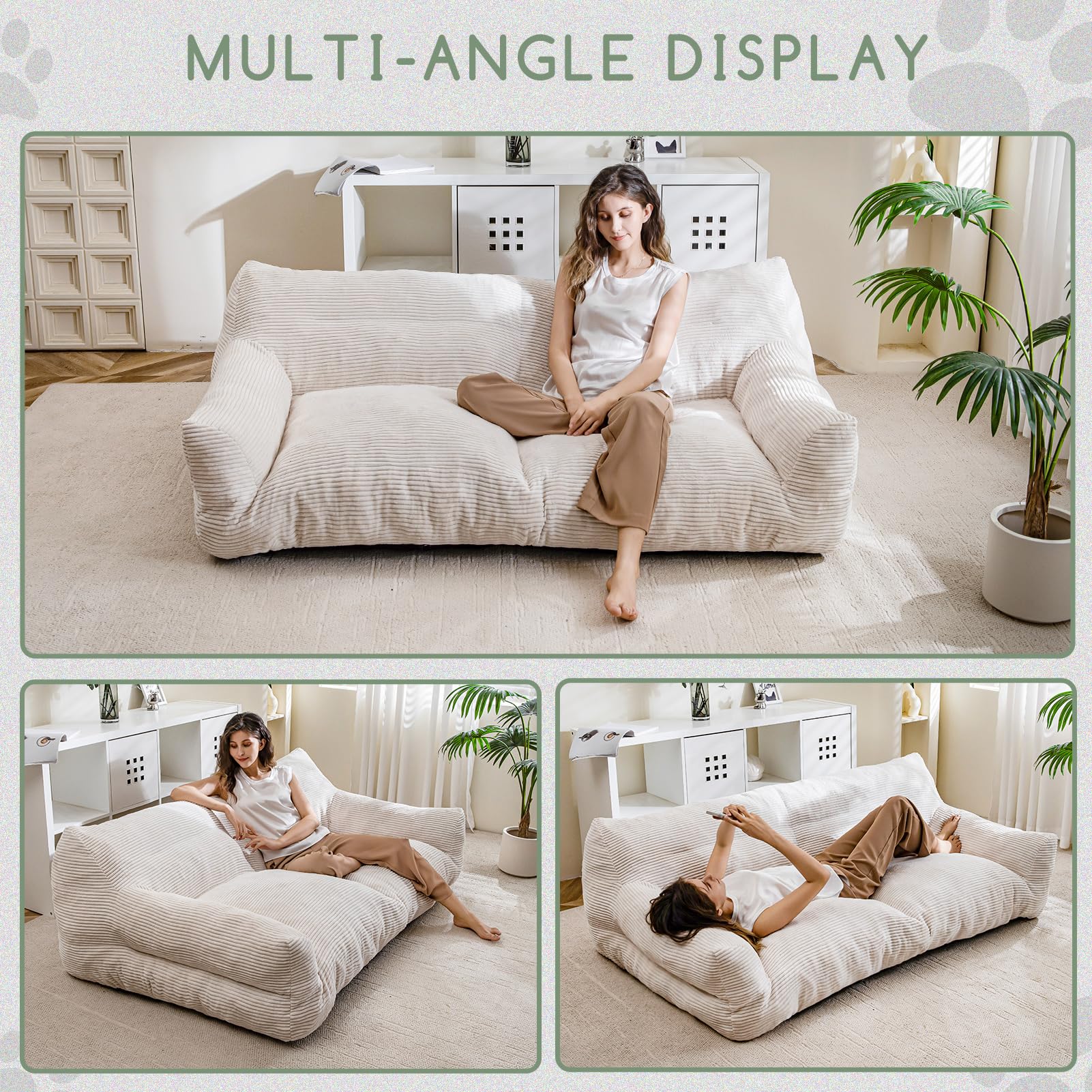 Higogogo Large Human Dog Bed, Giant Dog Sofa Bed, Big Comfy Floor Sofa Couch For Pet Families With Foam Chunk Supportive Mat, Xx